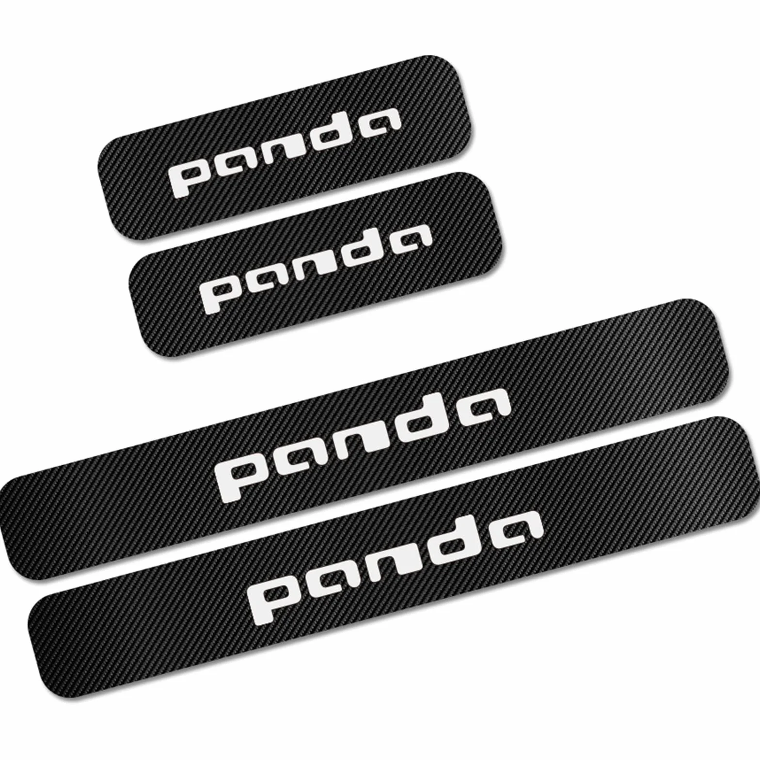 EAGLEG 4 Pezzi Adesivi Battitacco in Fibra Carbonio Auto, per Fi-at 500 Panda Punto Tipo Abarth, Esterno Battitacco Protezione Plates Anti-Graffio Scuff, Car Styling Decorativi Accessori, Panda