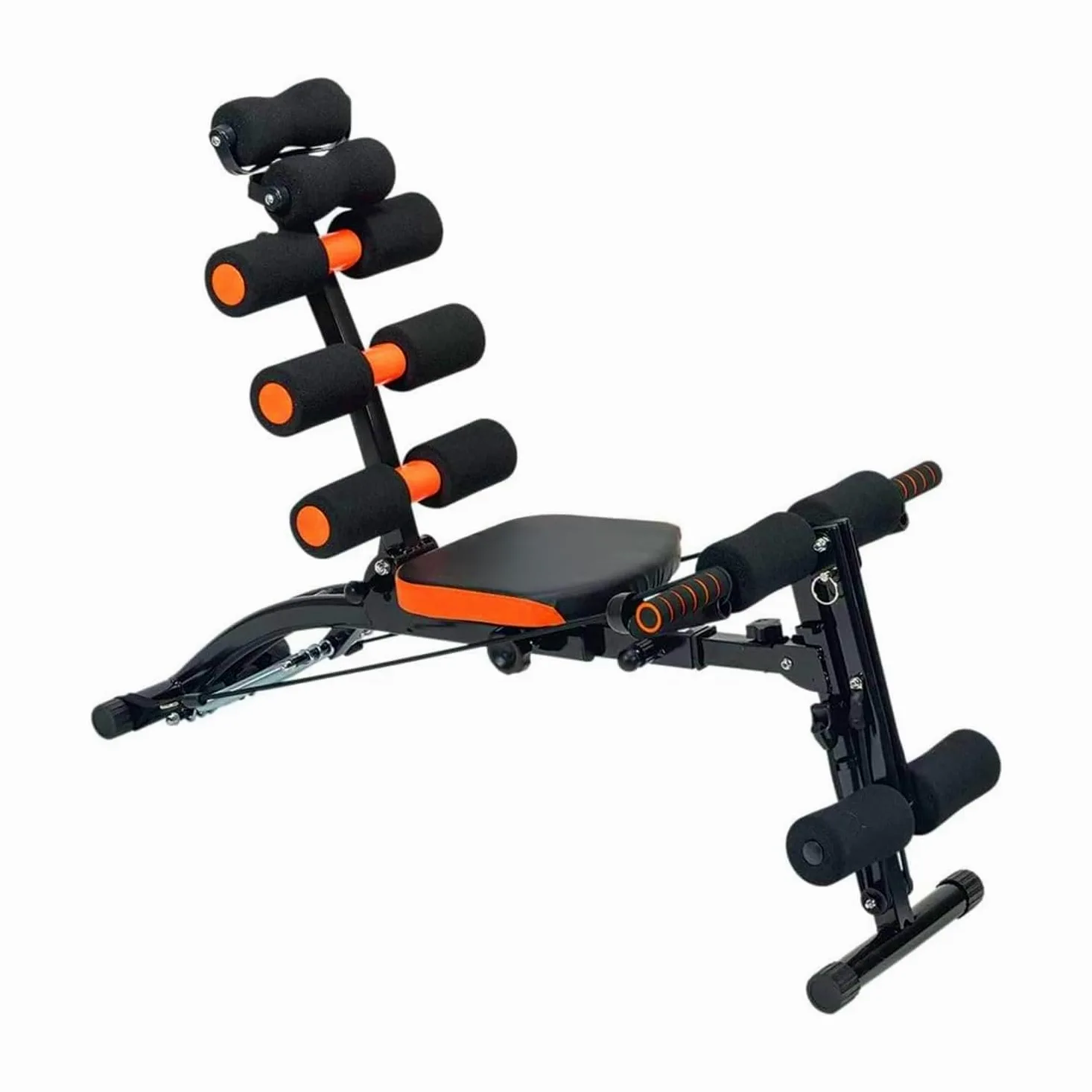 Wintem – Palestra in Casa Panca Multifunzionale 22 in 1 per Allenamento Completo a Casa con Schienale Inclinabile, Sedile Girevole, Estensori Elastici e Struttura Pieghevole Salvaspazio