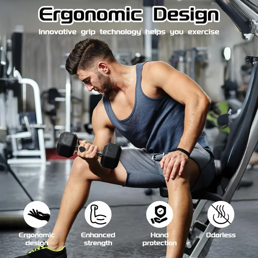 flintronic Impugnature da Palestra Antiscivolo in Silicone per Sollevamento Pesi e Trazioni