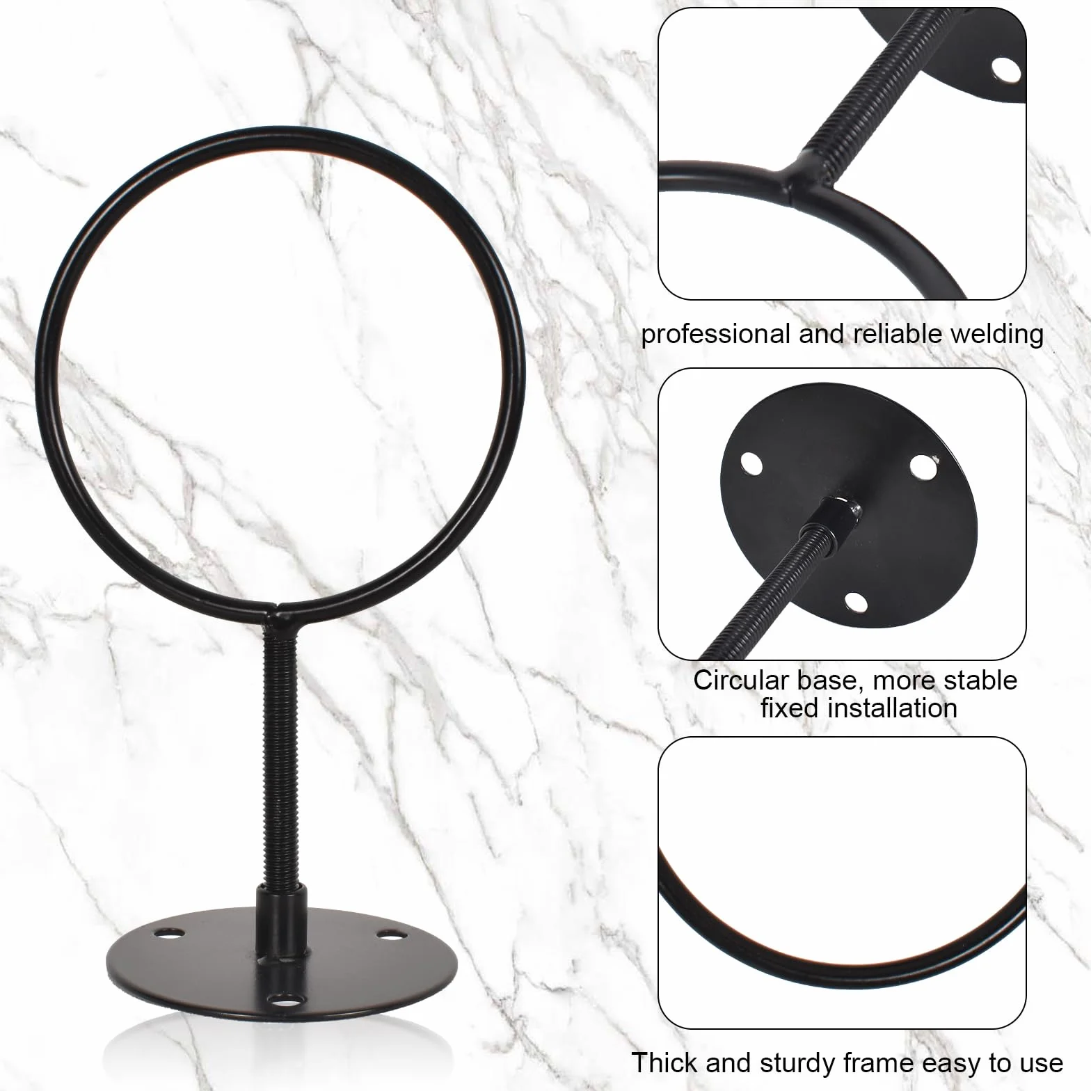 Supporto da Parete per Pallacanestro, Pallone da Calcio, Pallavolo, Rugby in Metallo Nero