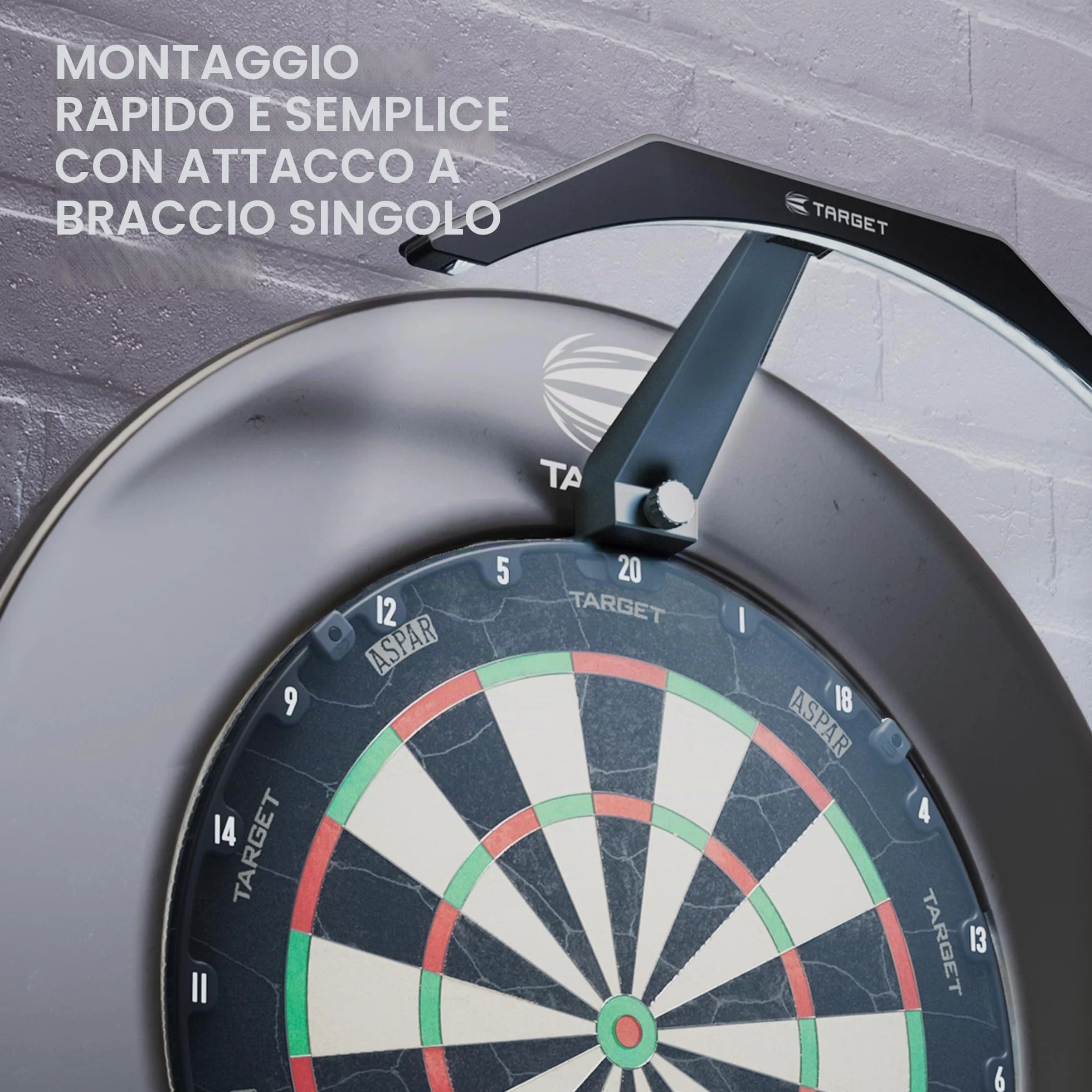 Target Darts LED Dartboard Light - Illuminazione luminosa per l'intera tavola da freccette | Cavo extra lungo 3 m | Montaggio facile