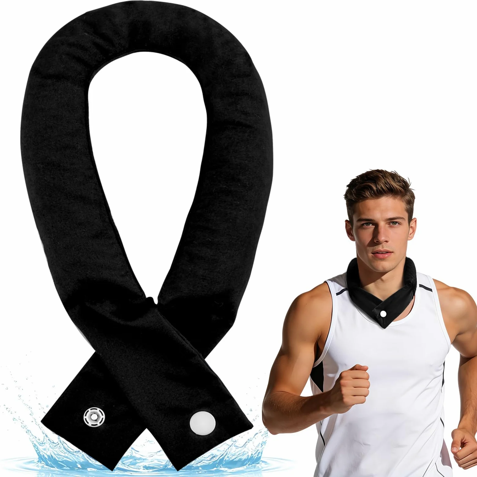 Sciarpa Rinfrescante, Fasce Raffreddamento per Il Collo, Bandana Rinfrescante Estate, Foulard Rinfrescante per il Caldo per Passeggiate Equitazione All'Aperto (E)