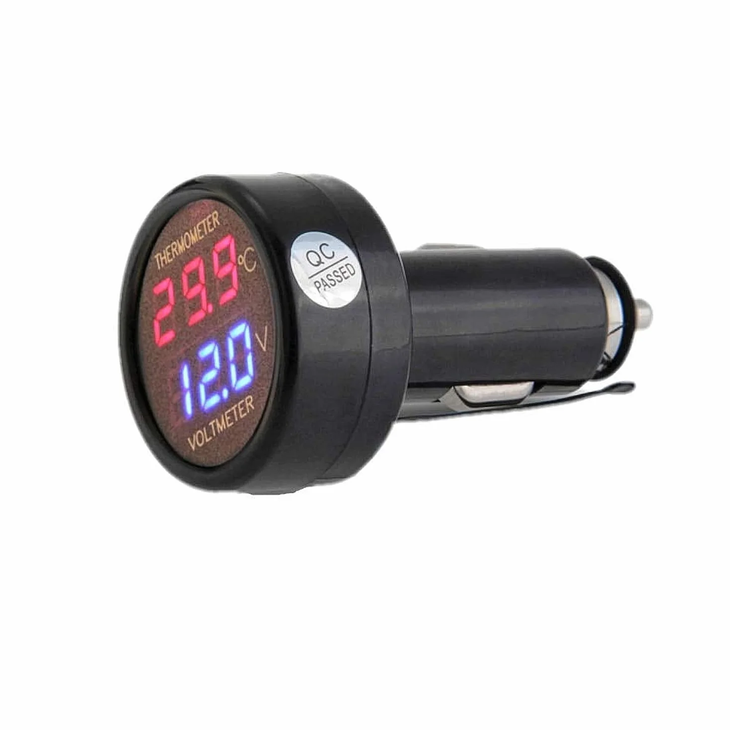JZK 2 in 1 auto 12v 24v voltmetro termometro accendisigari digitale display temperatura e tensione della batteria metro indicatore calibro tester monitor