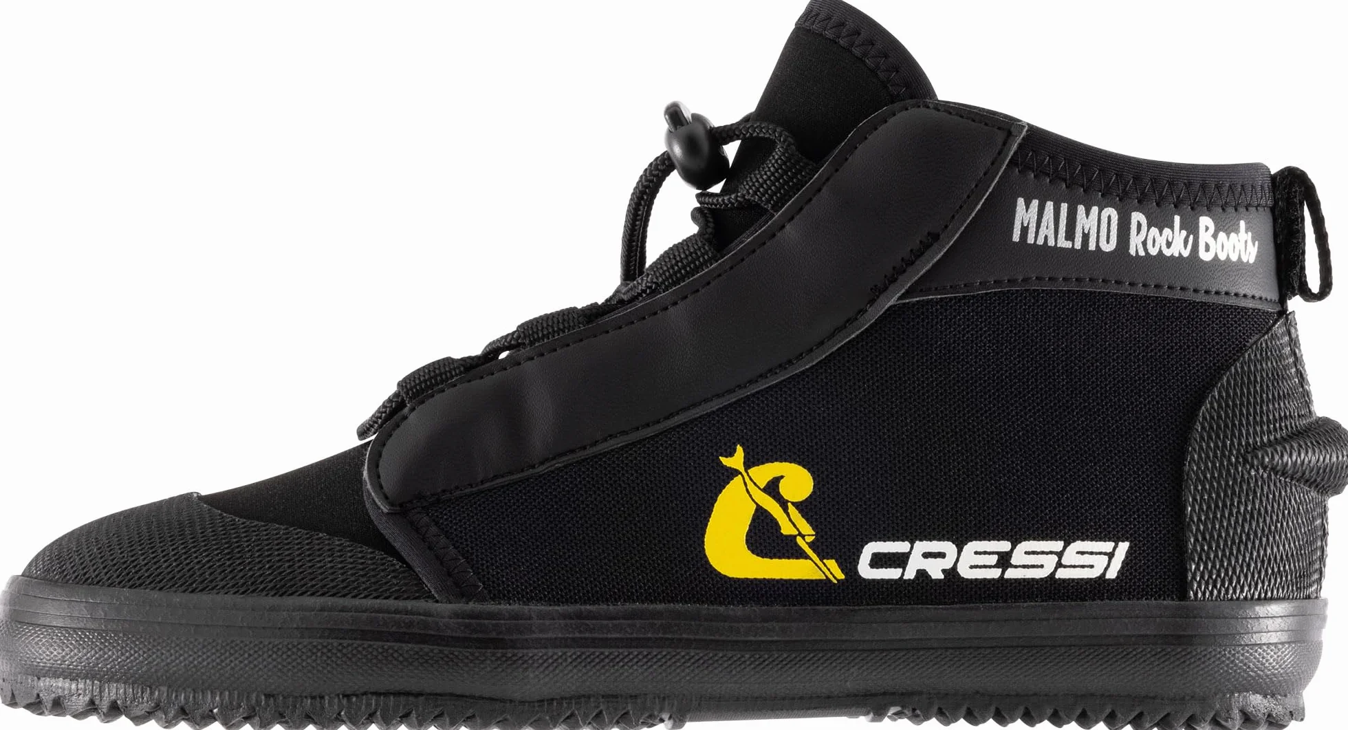 CRESSI Malmo Rock Boots 3mm - Scarponcini Unisex in Neoprene Nero 3mm con Suola Rigida Total Grip Massima Protezione per Immersioni e attività Acquatiche Varie