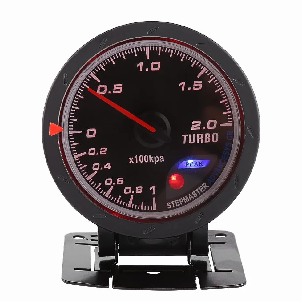Misuratore Boost 60mm per Auto e Racing Guscio Acciaio Inossidabile con Vetro 0 200 Kpa Facile Installazione con Staffa e Cavi Inclusi Compatibile con Tutte le Vetture Ideale per Tuning e