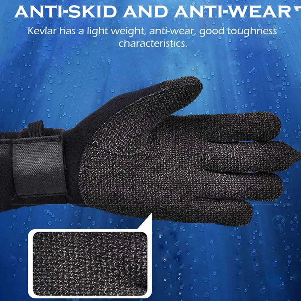 Guanti per muta subacquea da 3 mm in neoprene antiscivolo per caccia subacquea L