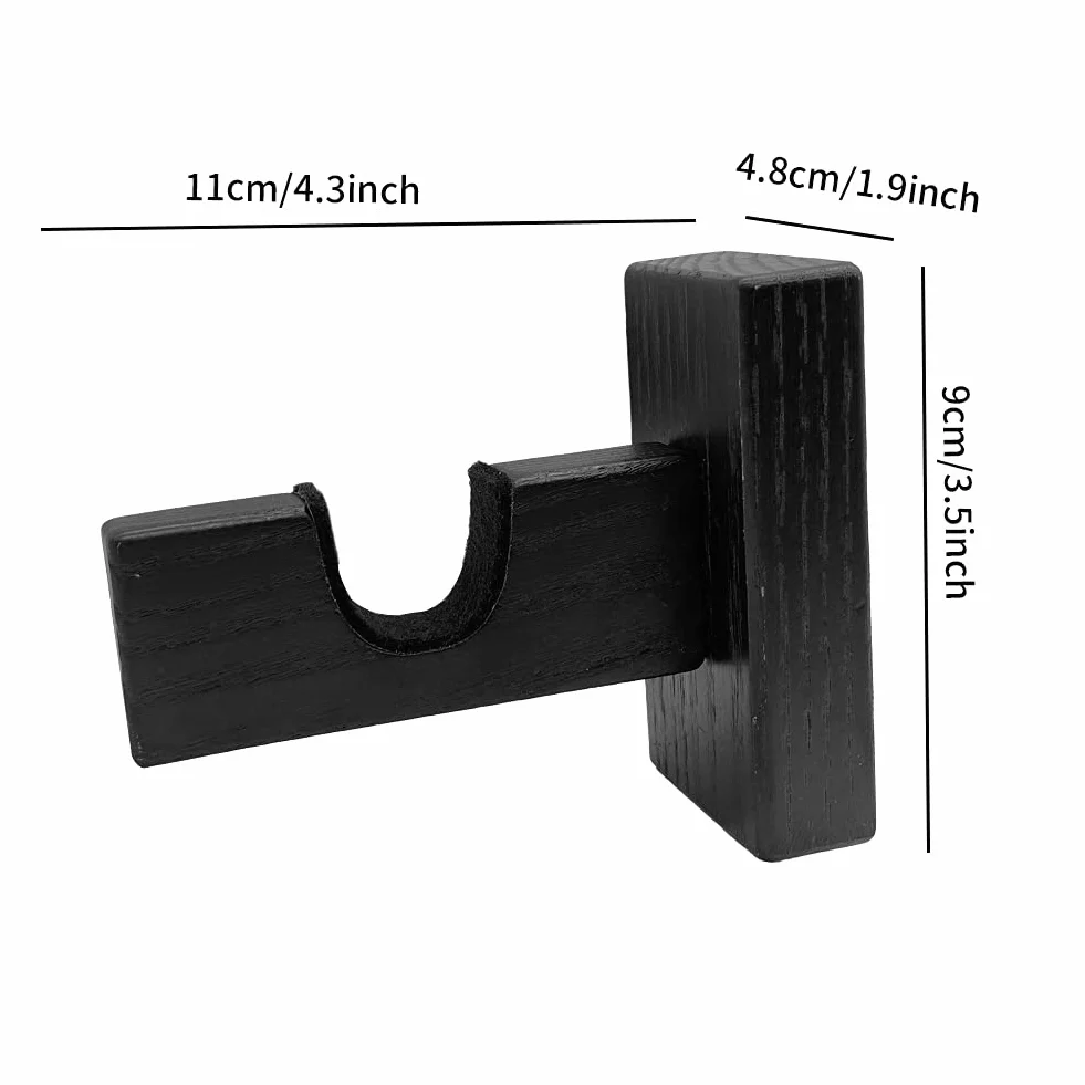 Supporti da parete per mazze da hockey in legno nero