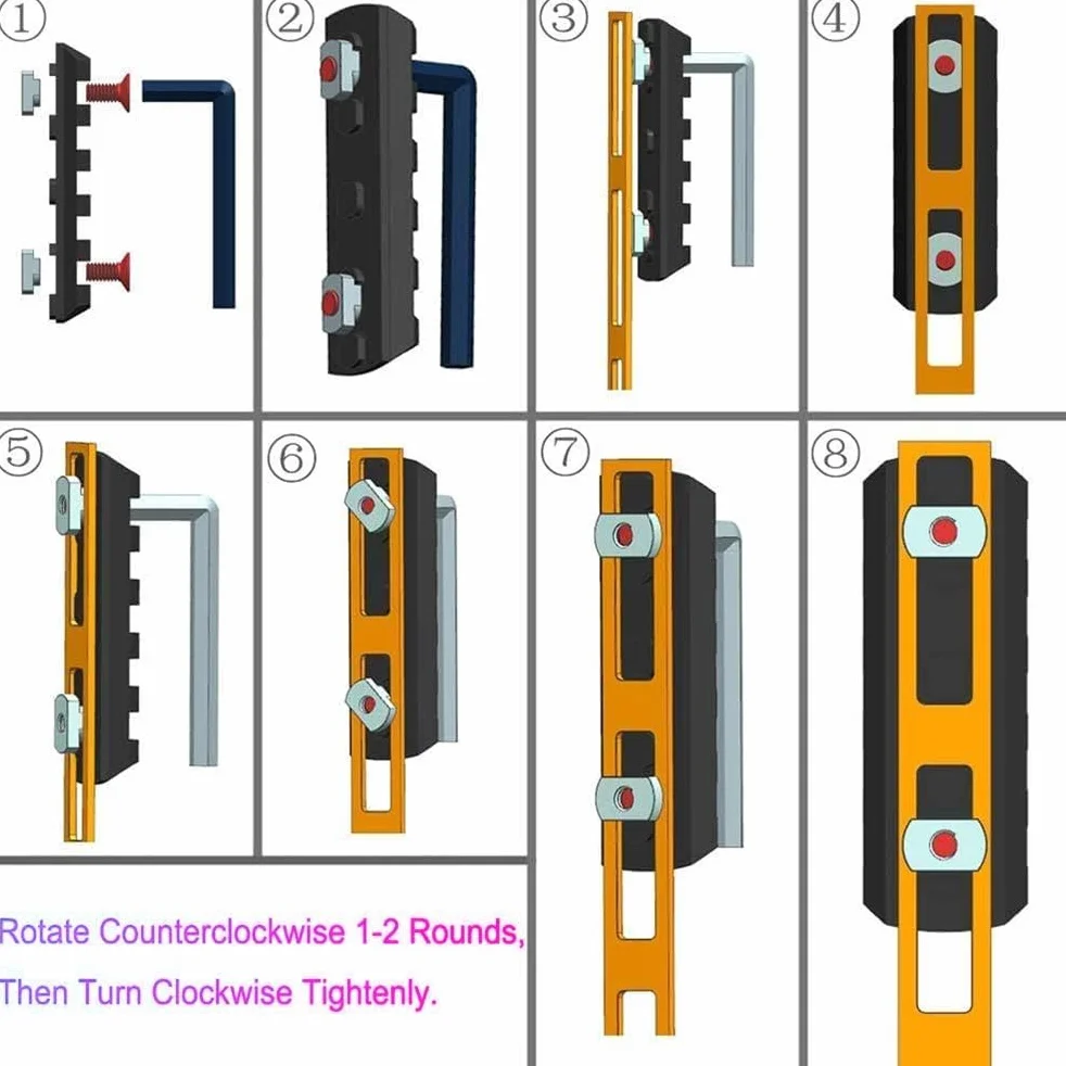 Slitte da Softair Rail Picatinny Alluminio 5 Slot Kit con Viti Dadi a T Chiave Esagonale
