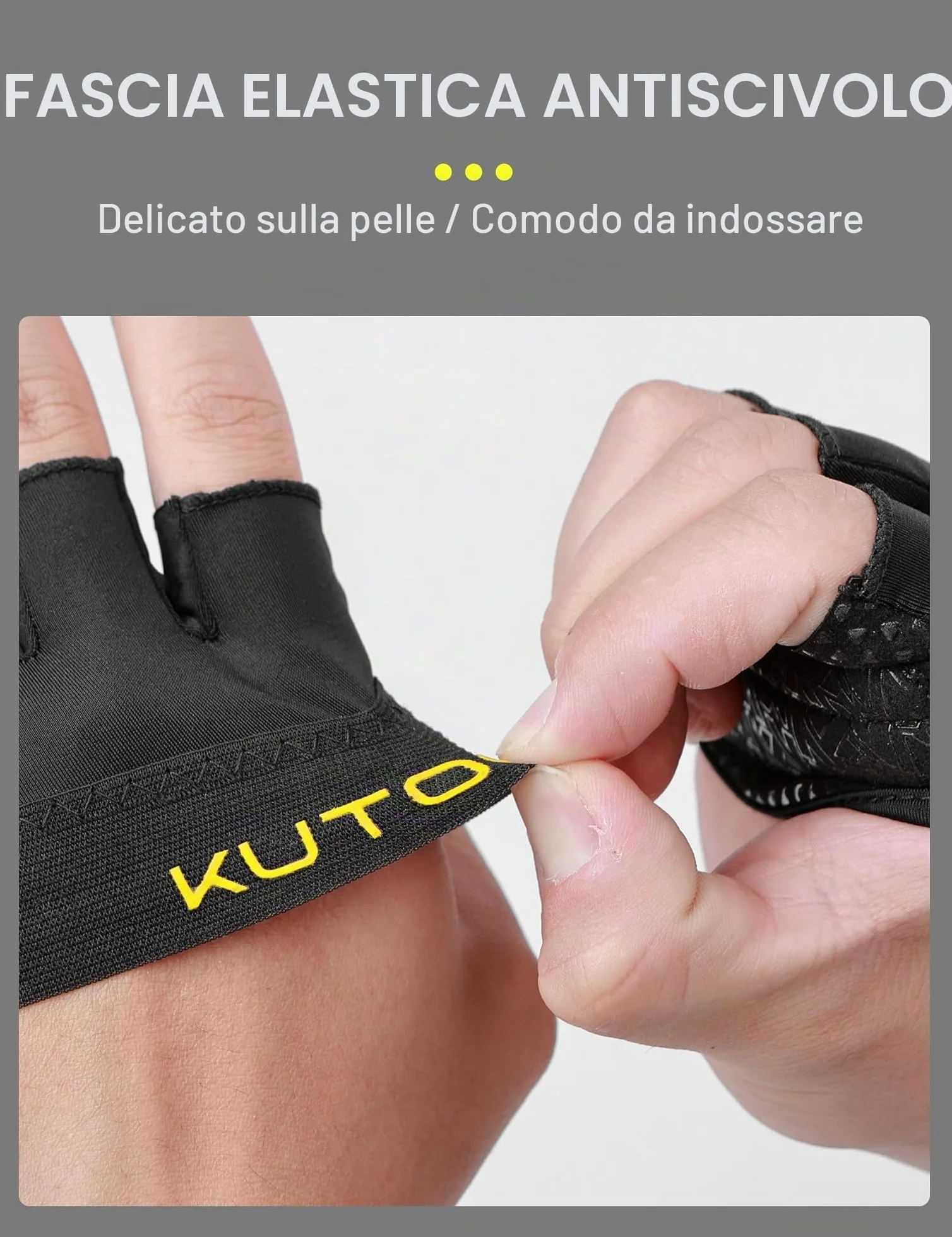 KUTOOK Guanti Palestra Antiscivolo Traspiranti per Pull-ups Bodybuilding Sollevamento Pesi