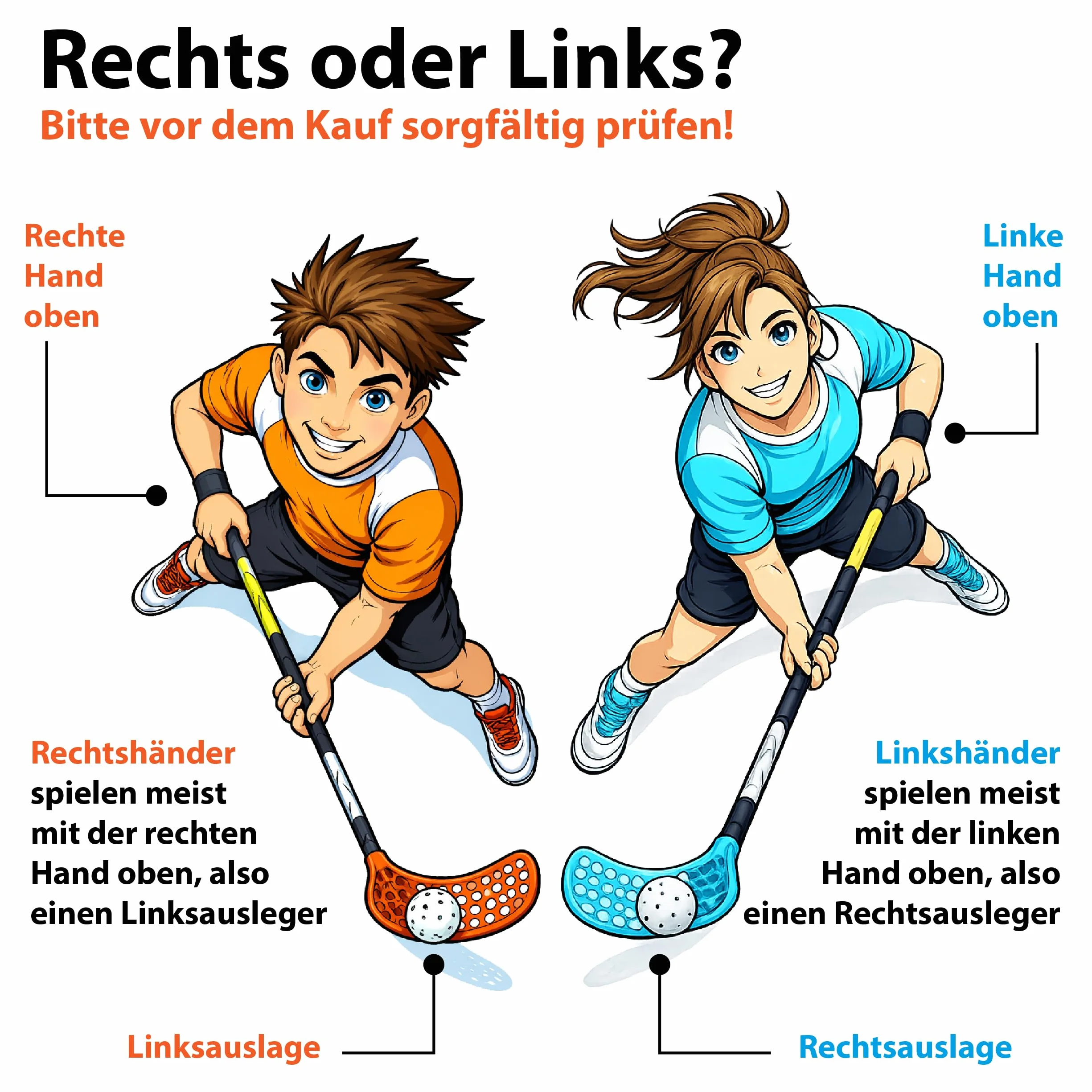 FAT PIPE Floorball Racchetta da Hockey Zack 33 Bone Orange IFF