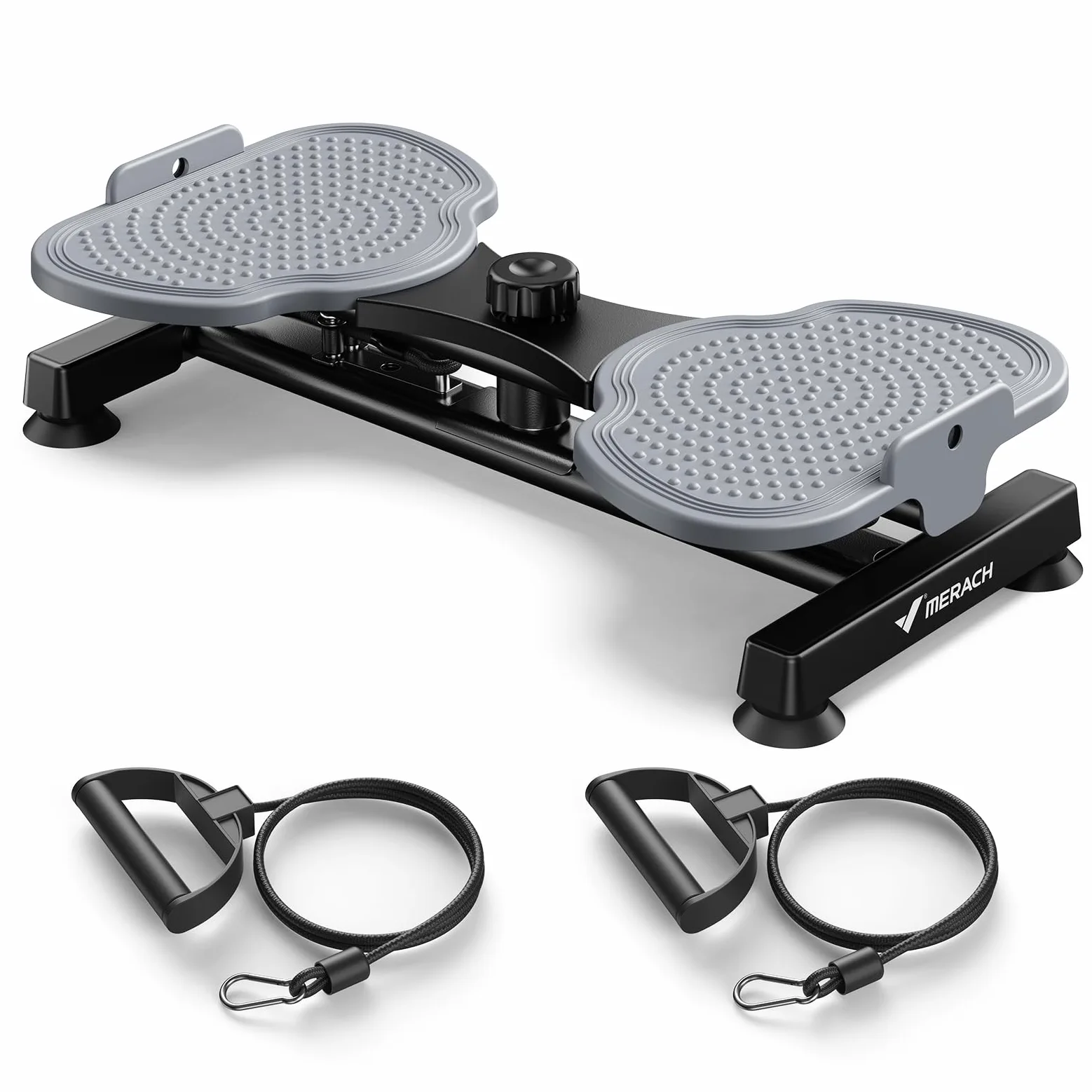 MERACH Twist Waist Disc Board per le Donne, Waist Whisper con 2 Fasce Elastiche, Pedana Rotante Dimagrante per Allenare Core e Fianchi, 136KG Max per Fitness & Ginnastica - Grigio (Pro)
