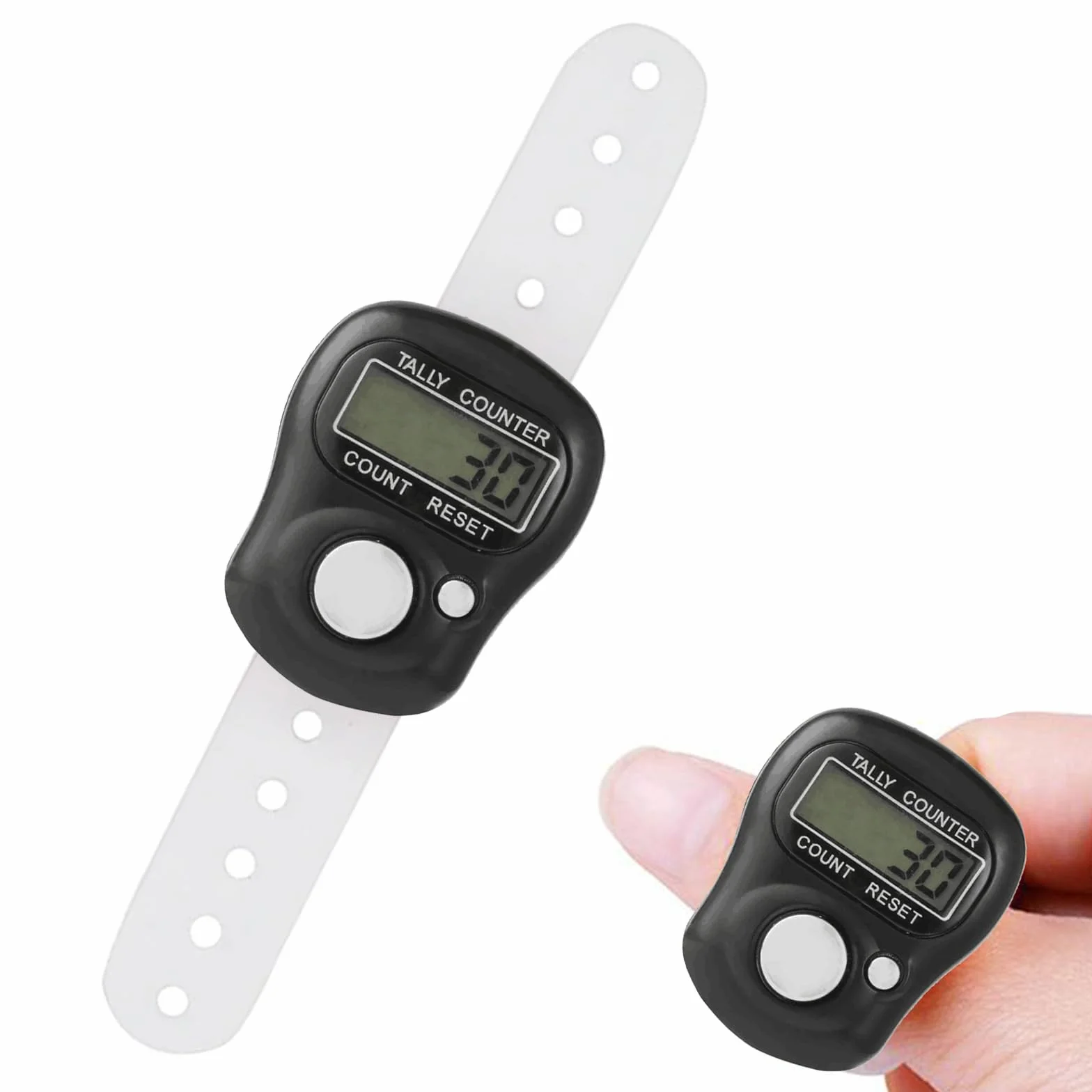 KARELLS Contatore Digitale a Dito Nero 2pcs