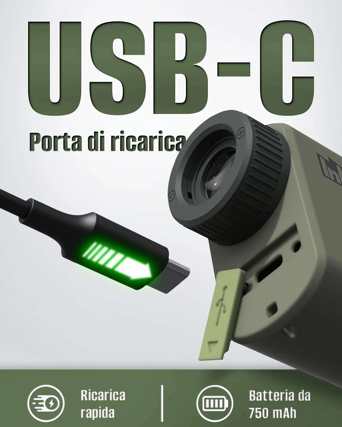 Telemetro Caccia Inkerma 1000/1200M Ricaricabile 6X LCD Angolo Compensazione Pendenza Hunter-X