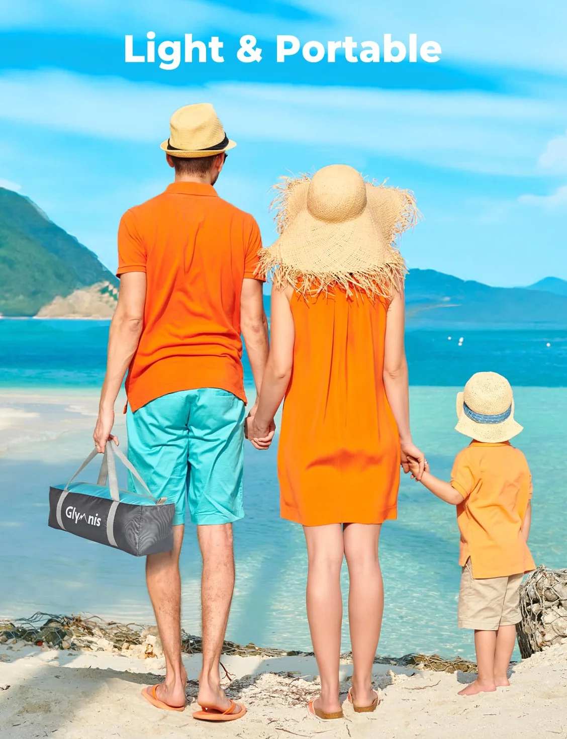 Tenda da Spiaggia Portatile UPF 50+ per 2-4 Persone con Cerniera