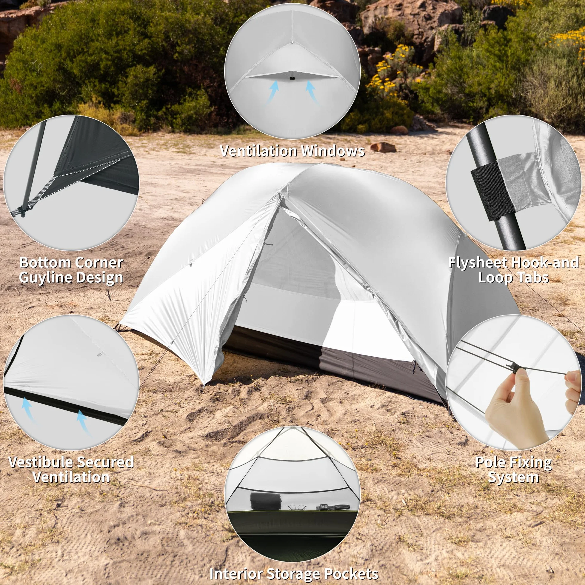 Naturehike Mongar Pro Tenda ultraleggera 3-4 stagioni 1-2-3 persone impermeabile antivento campeggio