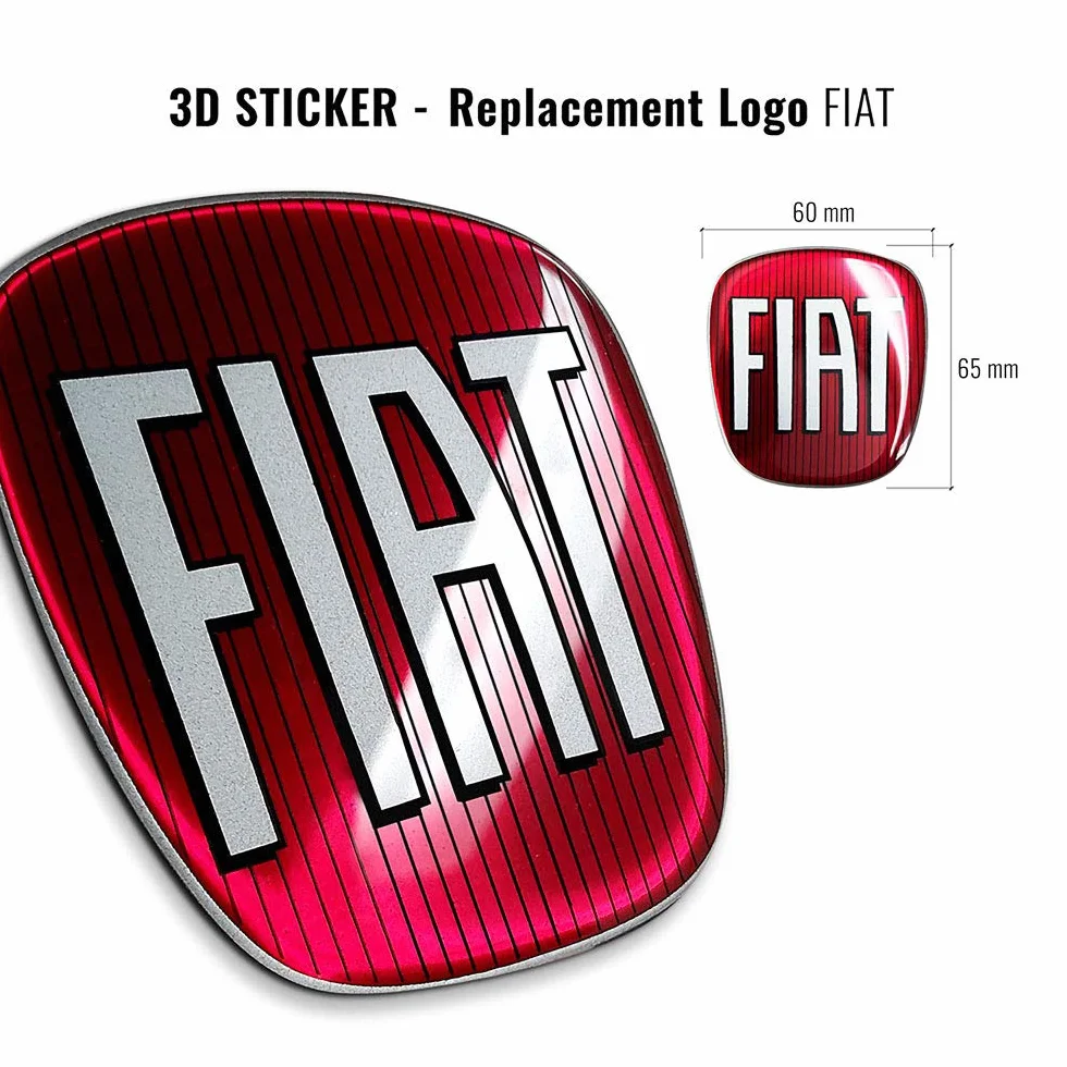 Fiat 32017 Adesivo 3D Ricambio Logo Anteriore Posteriore per Punto Evo