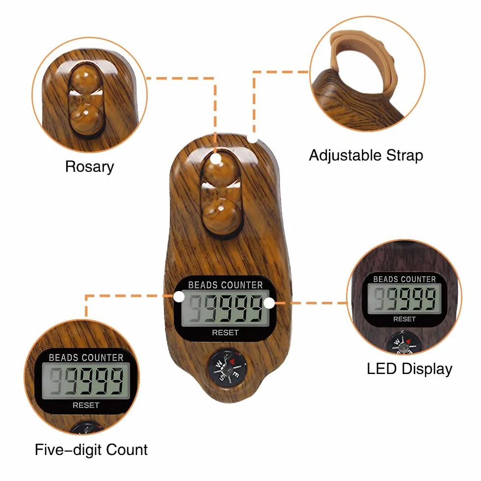 Digital Beads Counter, Contatore per Perline Buddha a 5 Cifre, Golgner