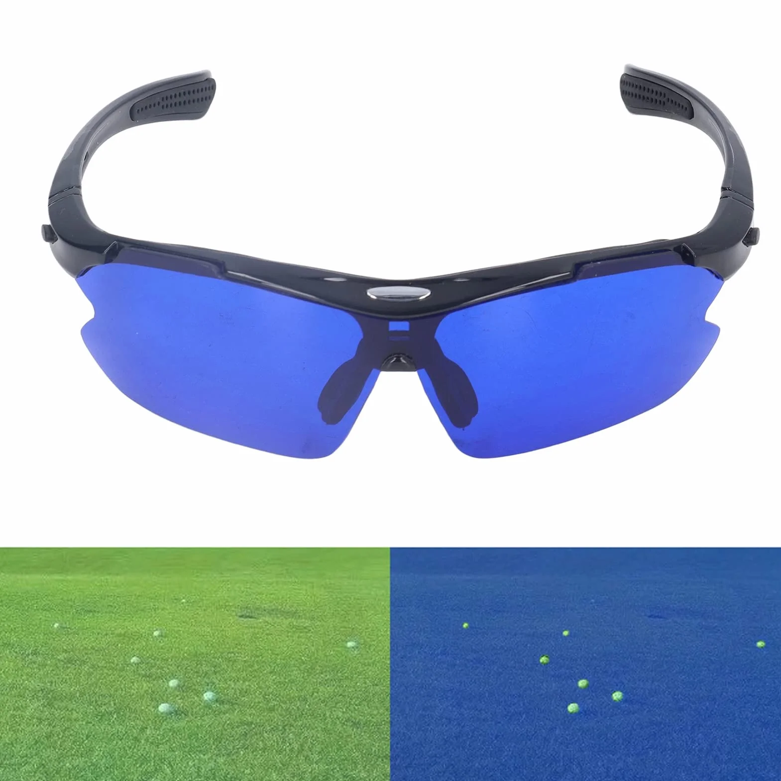 Occhiali Cerca Pallina da Golf, Golf Ball Finder Glasses Occhiali Blu per la Ricerca di Palline da Golfs con Custodia per Uomini o Donne