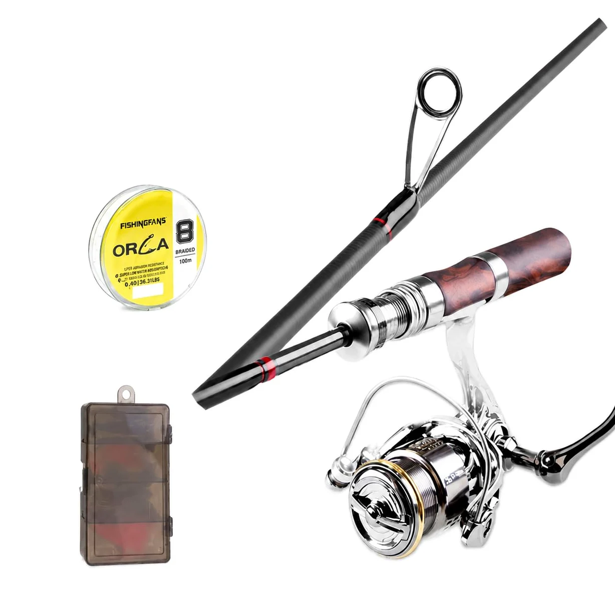 Canna da Pesca Telescopica in Fibra di Carbonio, Set Completo per Pesca a in Torrente