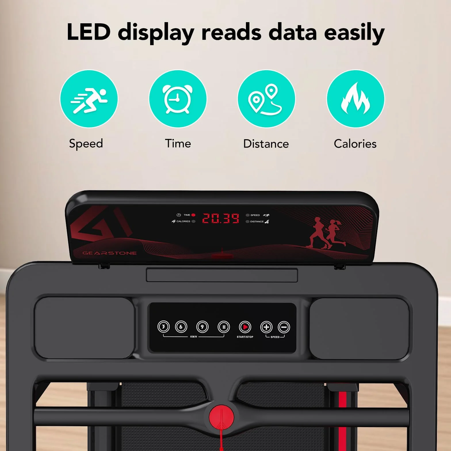CITYSPORTS Tapis Roulant Elettrico Pieghevole 1-12km/h Salvaspazio Display LED Compatto Casa
