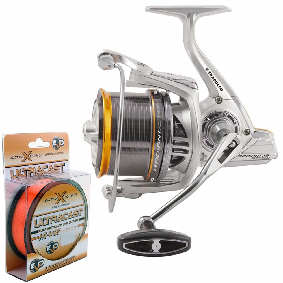 Trabucco Radiant 8000 XS Surf Mulinello z 2 Bobine + EVO Ultracast 0,18 600m