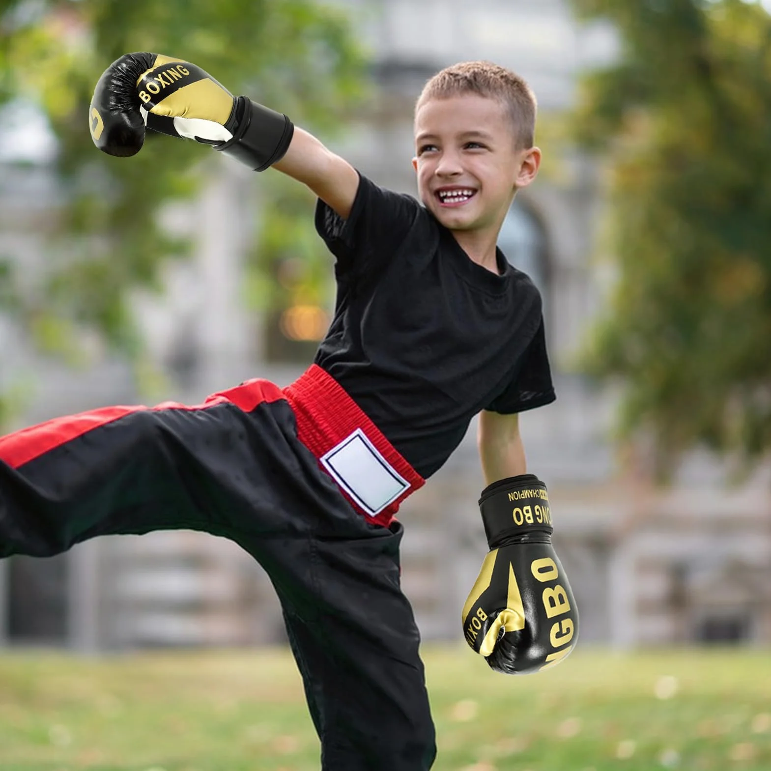 Guantoni Da Boxe Per Ragazzi E Ragazze 6-12 Anni Con Fascette Allenamento Sparring Combattimento