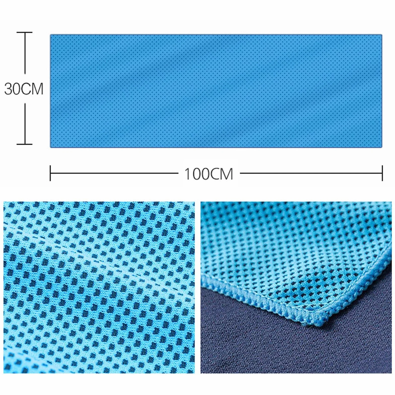 Asciugamani di raffreddamento in microfibra 100x30 cm per sport, golf, yoga, campeggio