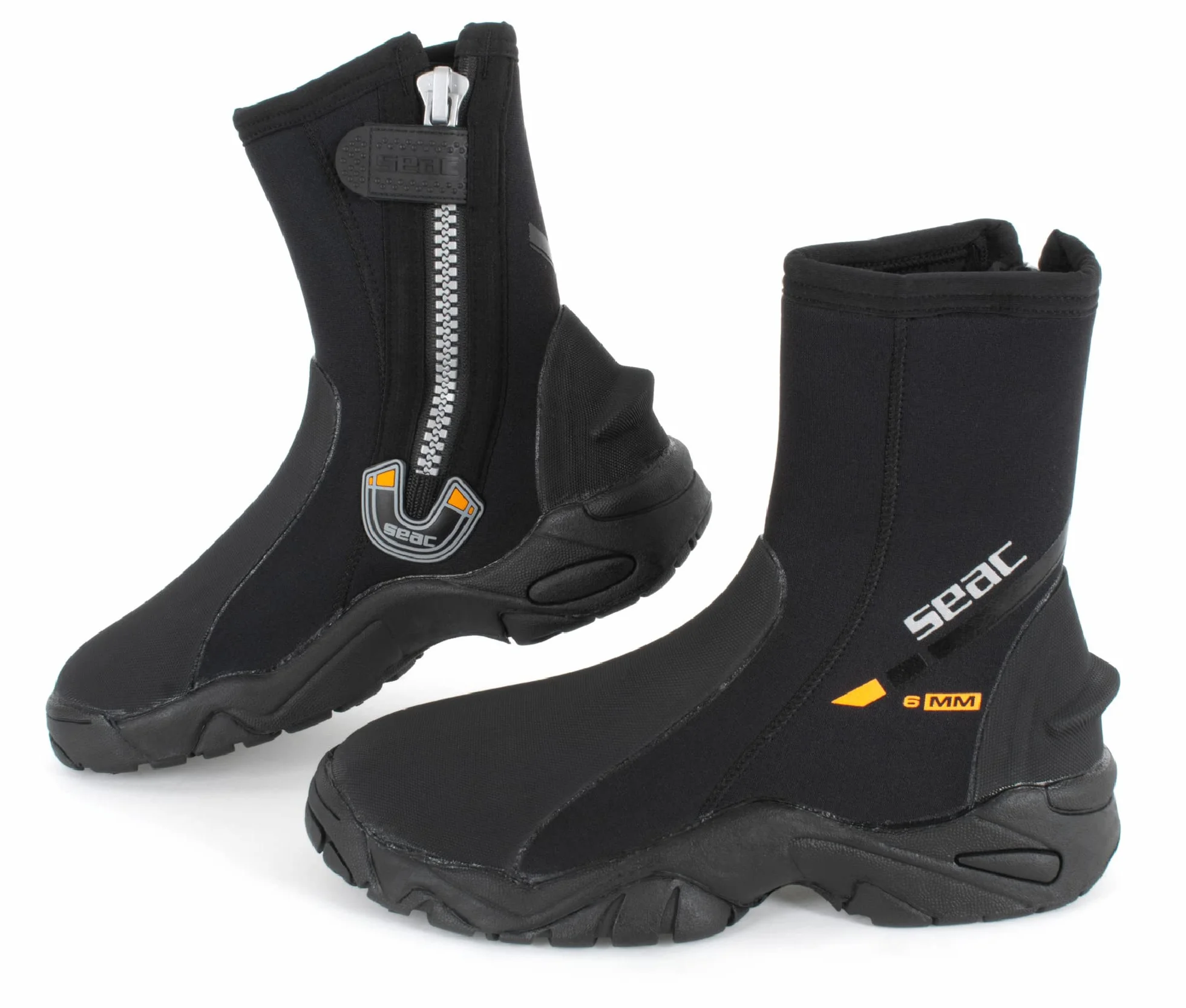 SEAC Pro Hd Calzari da Subacquea in Neoprene da 6 mm con Cerniera Laterale e Suola Rigida in Gomma Unisex adulto