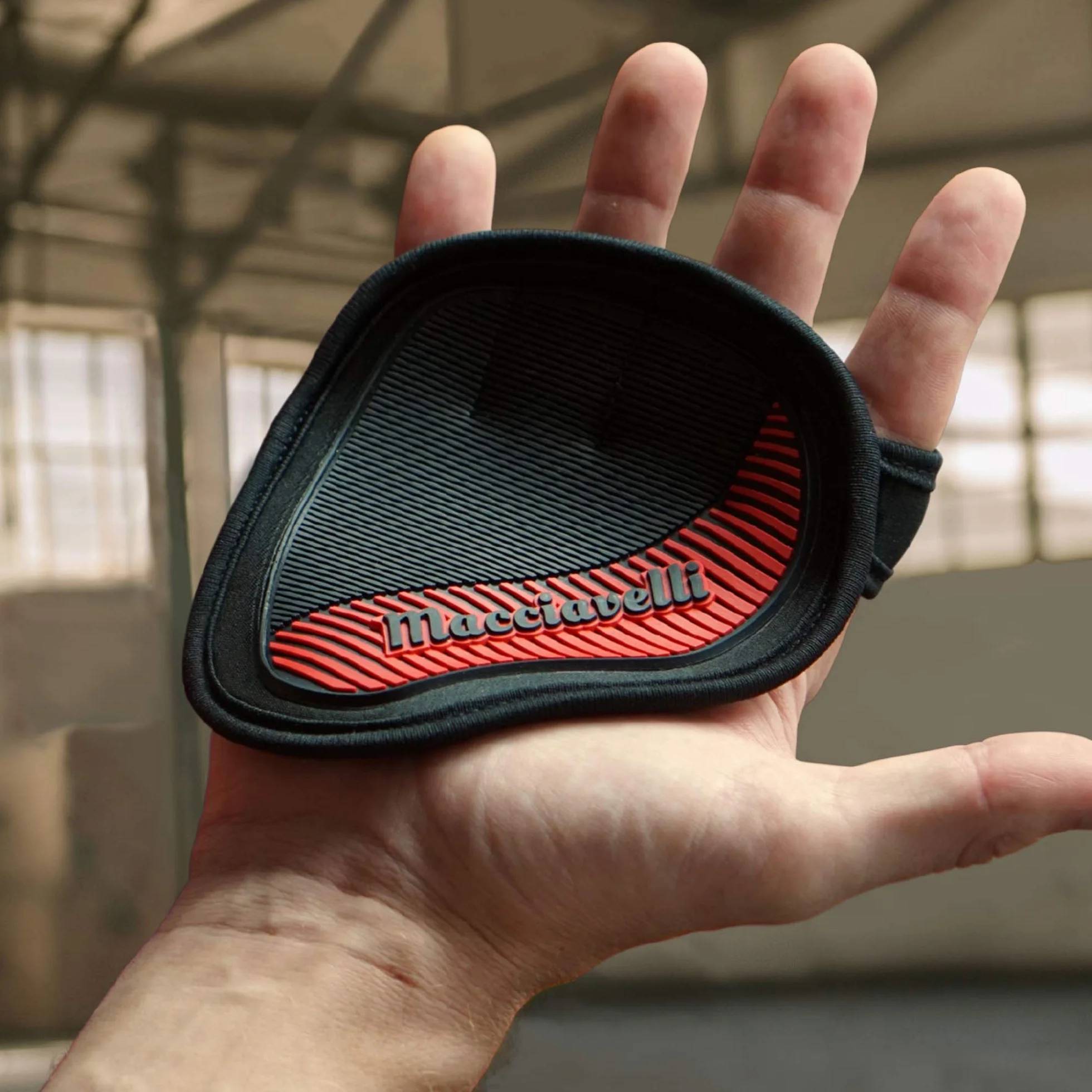 MACCIAVELLI® Guanti Grip Pad Palestra Protegge Mani Rivestimento Max Grip 2 Strati Calisthenics Crosstraining Sollevamento Pesi