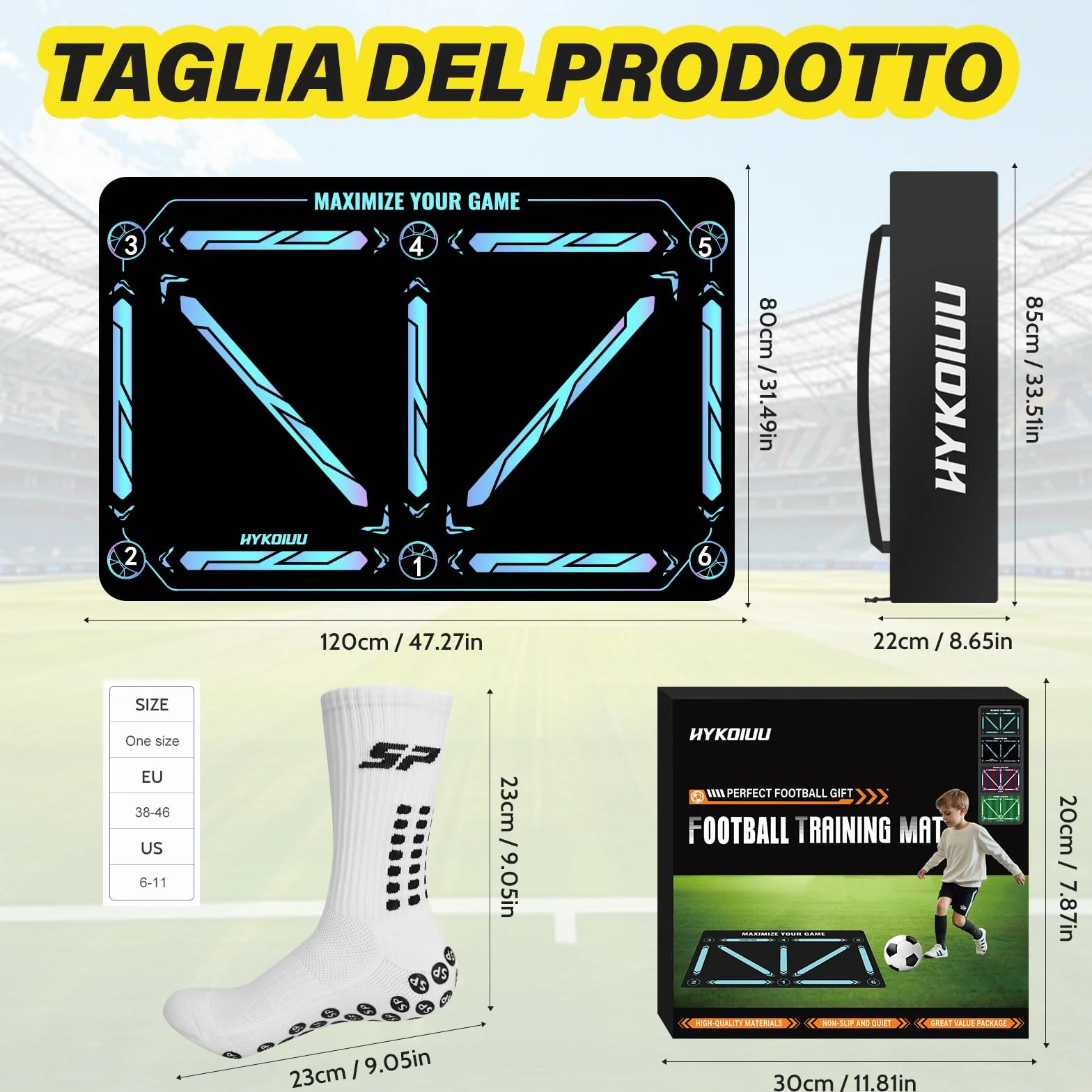 Tappeto Calcio Allenamento Con Video di Allenamento Inclusi Tappetino Per Agilità Accessorio Per L'Allenamento Del Calcio Tappeto Da Allenamento Per Il Calcio Regalo Per