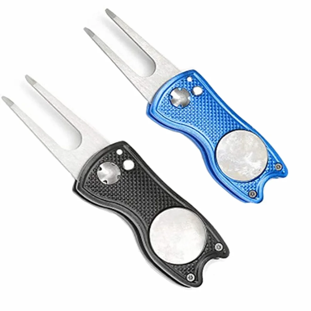 Haihaz Forcelle da Golf Strumento di Riparazione Marcatore 2 Pezzi Blu e Nero