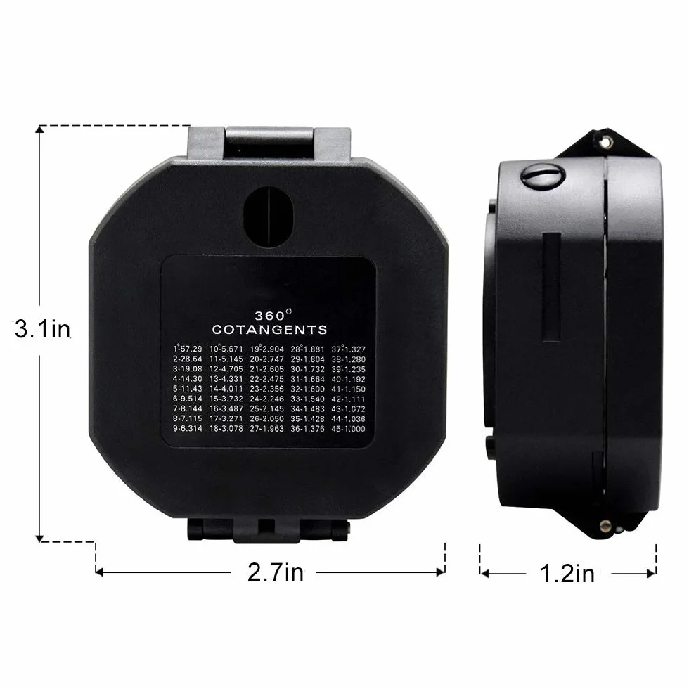 Bussola Escursionismo Militare Professionale IP65 Portatile con Quadrante Luminoso Fluorescente