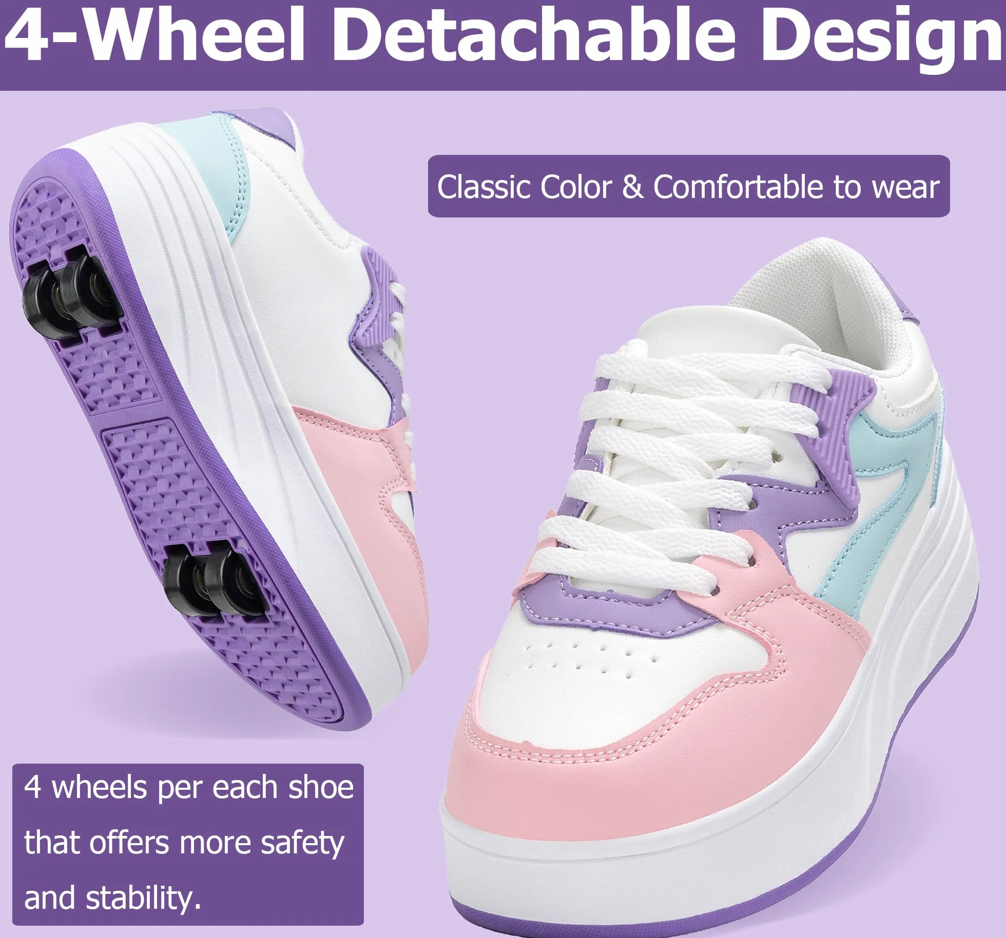 Scarpe da skate bambini con ruote staccabili