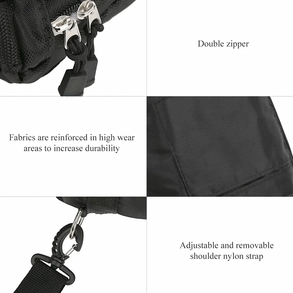 Borsa Mazze da Golf 126x27x12cm Sacca Portatile in Nylon con Tracolla e Tasche per Accessori, Copri Teste, Resistente all'Acqua