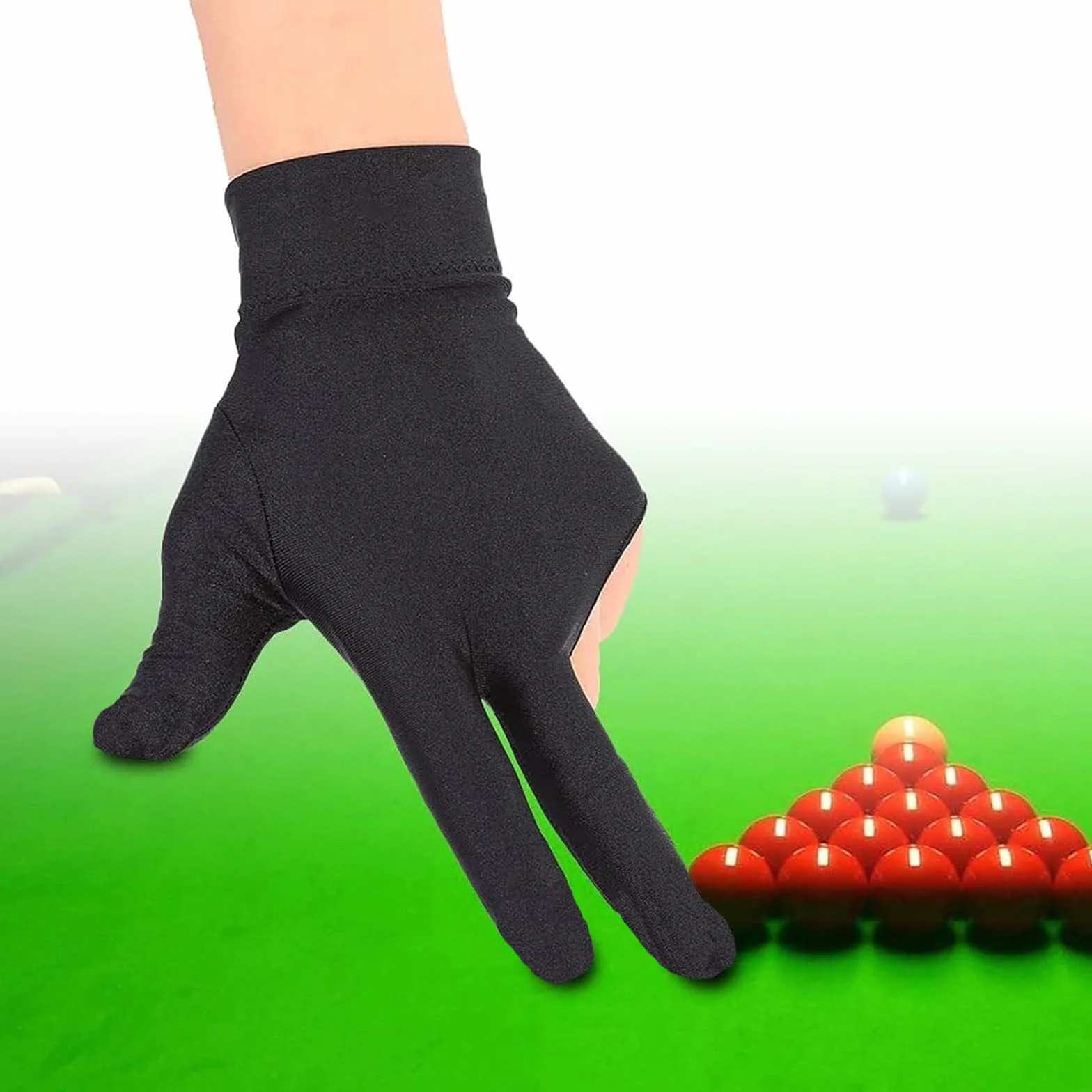 Guanti da Biliardo Professionali 4 Pezzi Mano Sinistra Aperti Tre Dita Snooker