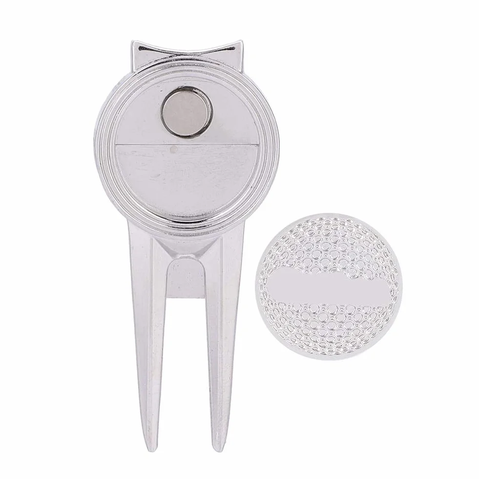 Tbest Golf Divot Strumento di Riparazione Lega di Zinco Magnetico Ball Marker