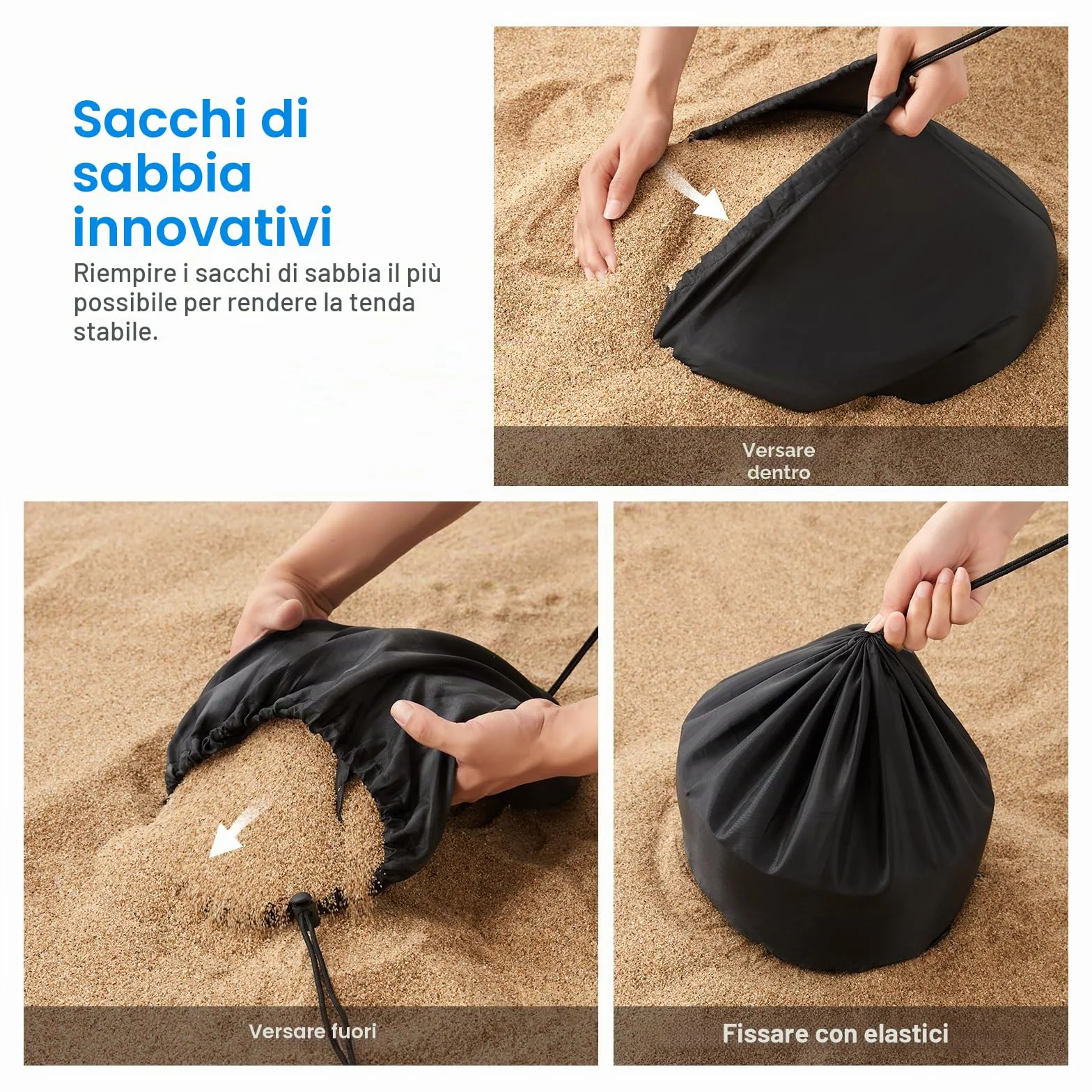 WolfWise Tenda da Spiaggia con Protezione Solare UPF50+