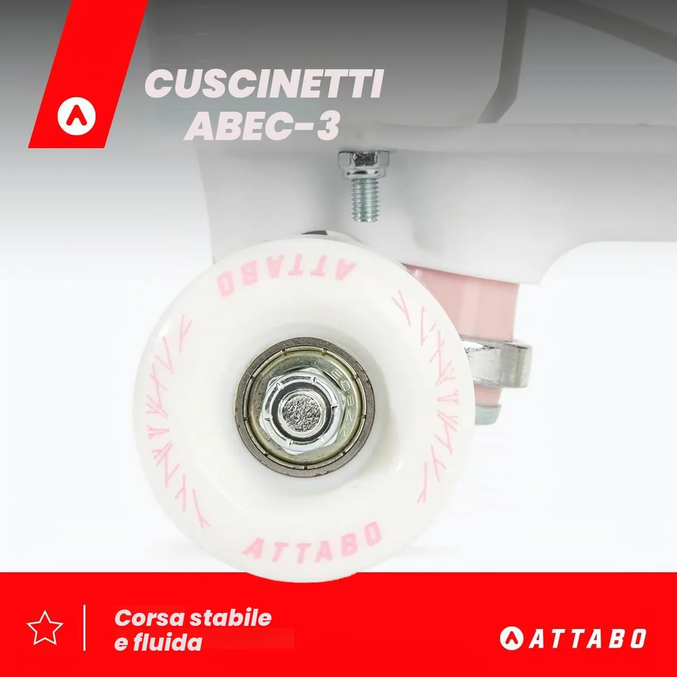 ATTABO Serena Pattini a rotelle da donna Regolazione taglia EU ABEC-3 Lama in alluminio Tomaia in pelle 82A 36-41EU