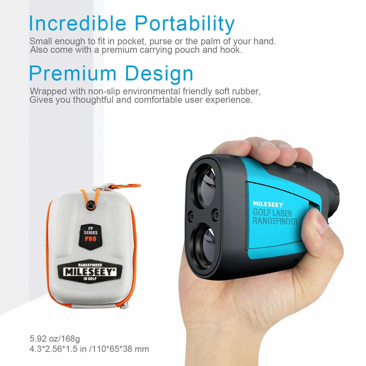 MiLESEEY Telemetro Golf con Compensazione Pendenza, Precisione ±0,55 Yard, Ingrandimento 6X