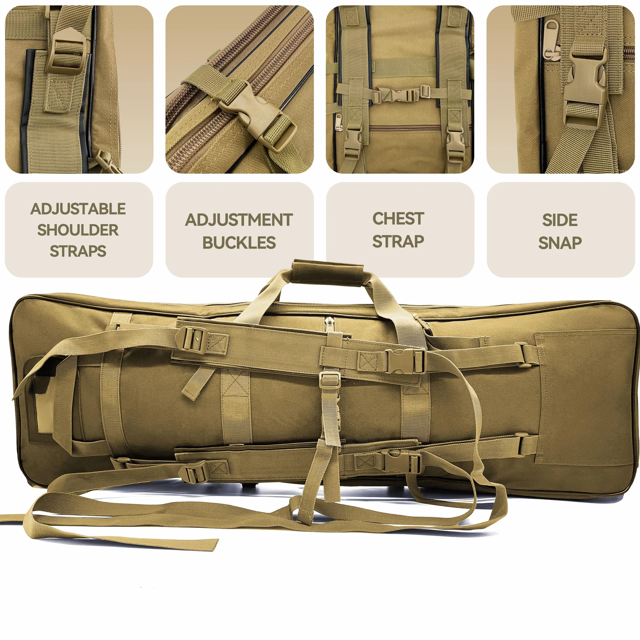 Alephnull Custodia Fucile da Caccia 120/100/85 cm Borsa per Armi Lunghe Zaino Morbido