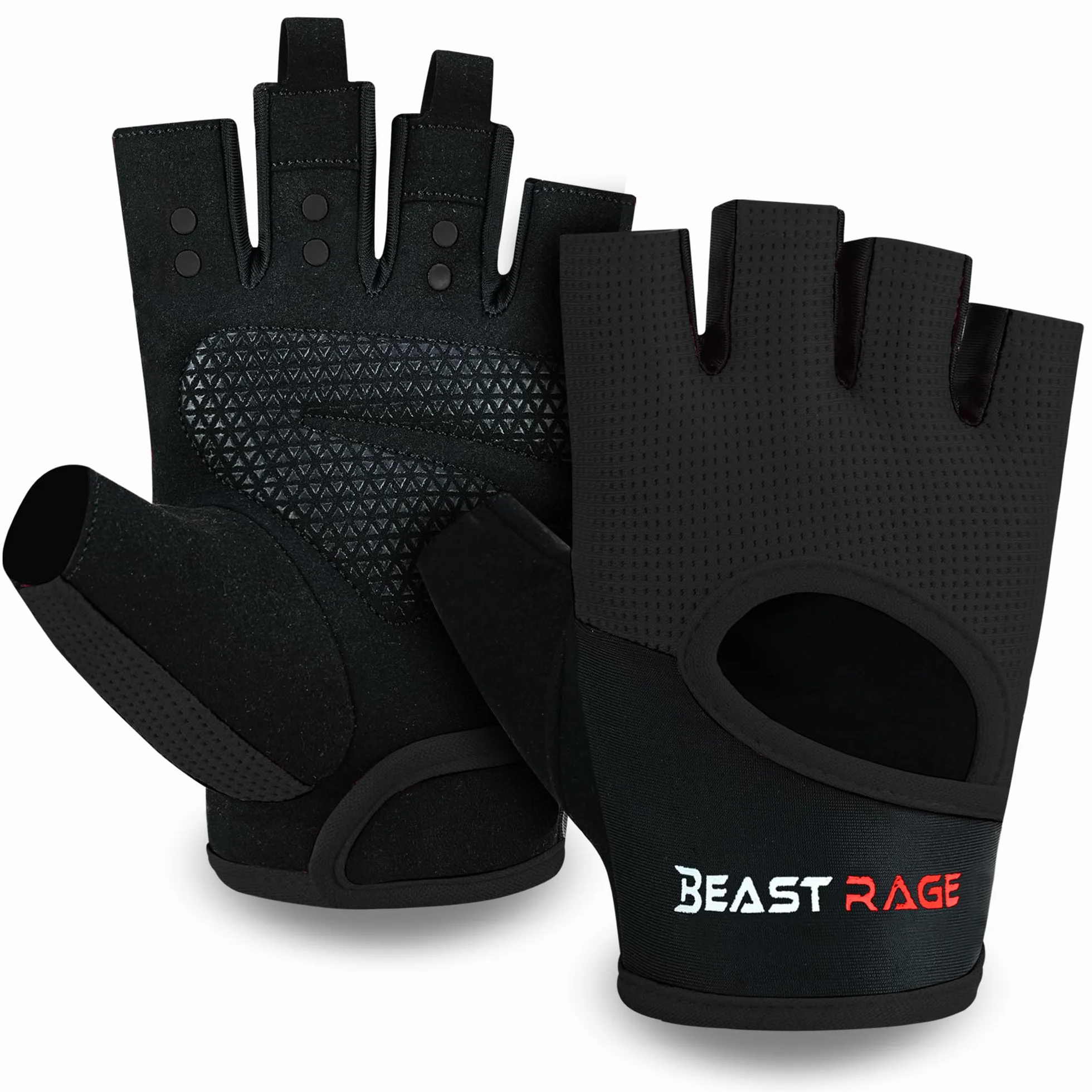 BEAST RAGE Guanti da fitness traspiranti per sollevamento pesi antiscivolo