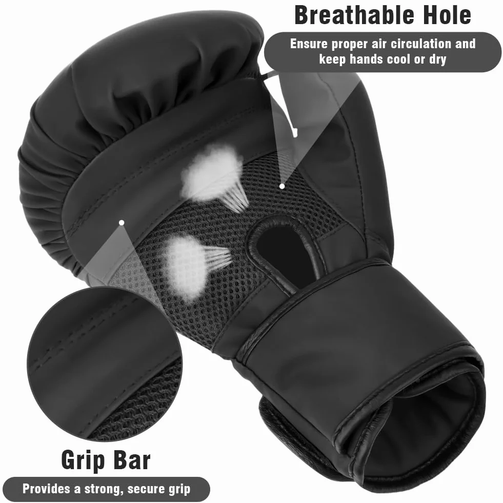 Flintronic Guantoni da Boxe in Pelle, Guantoni Boxe Unisex Adulto per Muay Thai, MMA e Allenamento