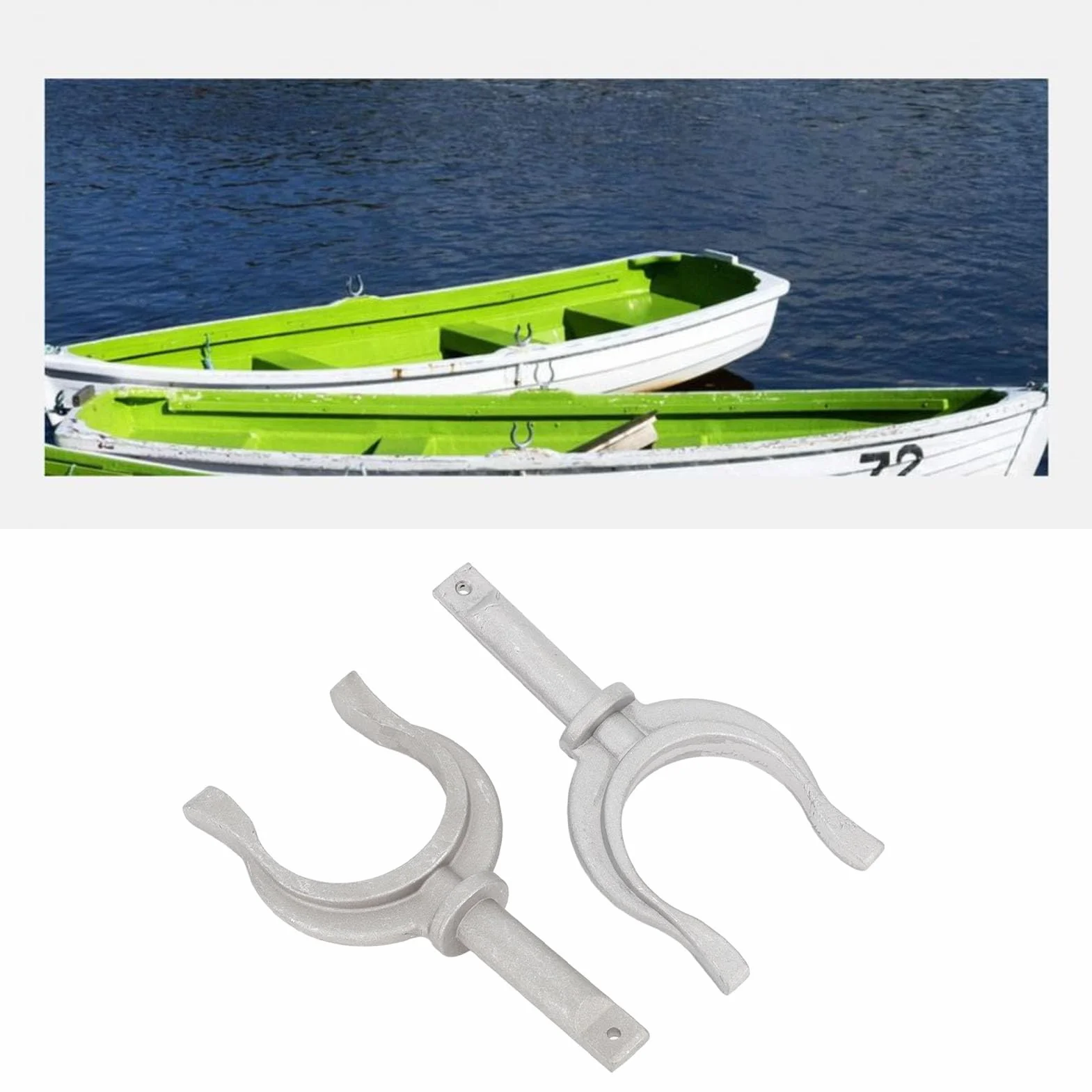 Supporto in Alluminio per Remo 2 Pezzi, Fissaggio Laterale Marino per Kayak Canoa Yacht, Blocco Portatile da 2 Pollici