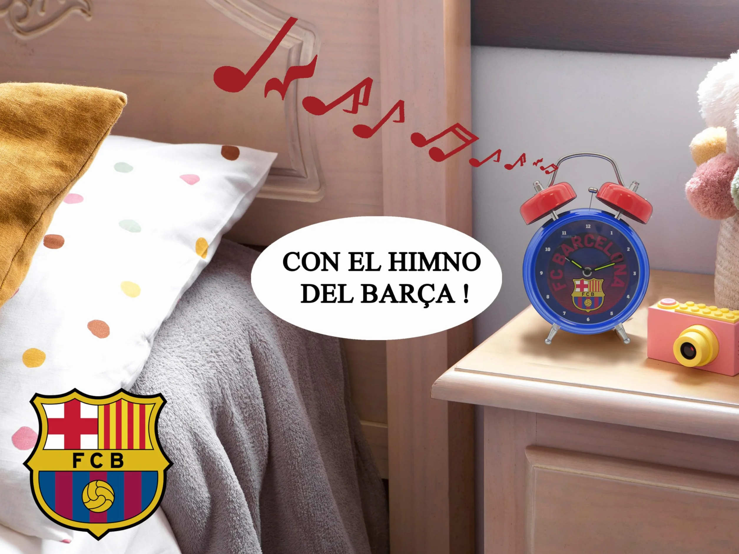 FC Barcelona Orologio Sveglia Musicale Inno Ufficiale Blu