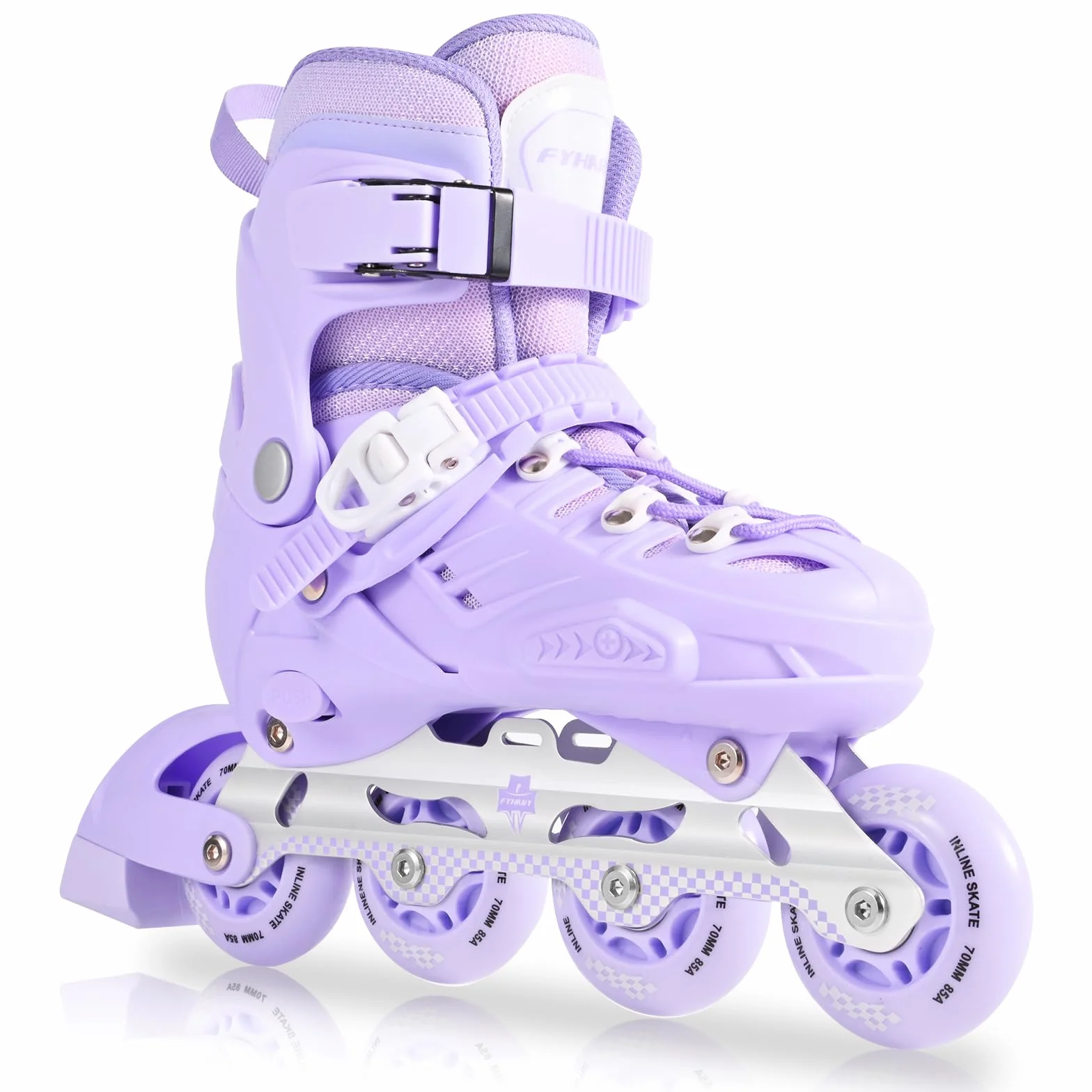 Pattini in Linea per Bambini, Telaio in Alluminio, Misura Regolabile, Viola