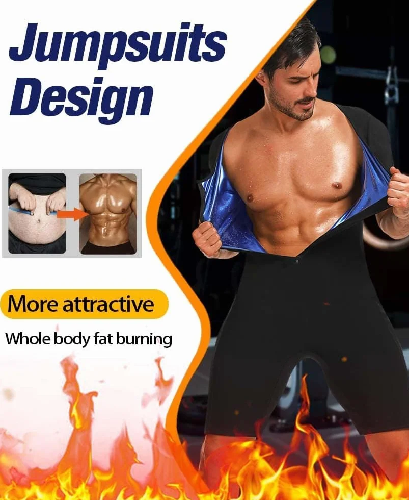 Tuta da sauna uomo effetto sauna pantaloncini allenamento fitness intrappolamento calore