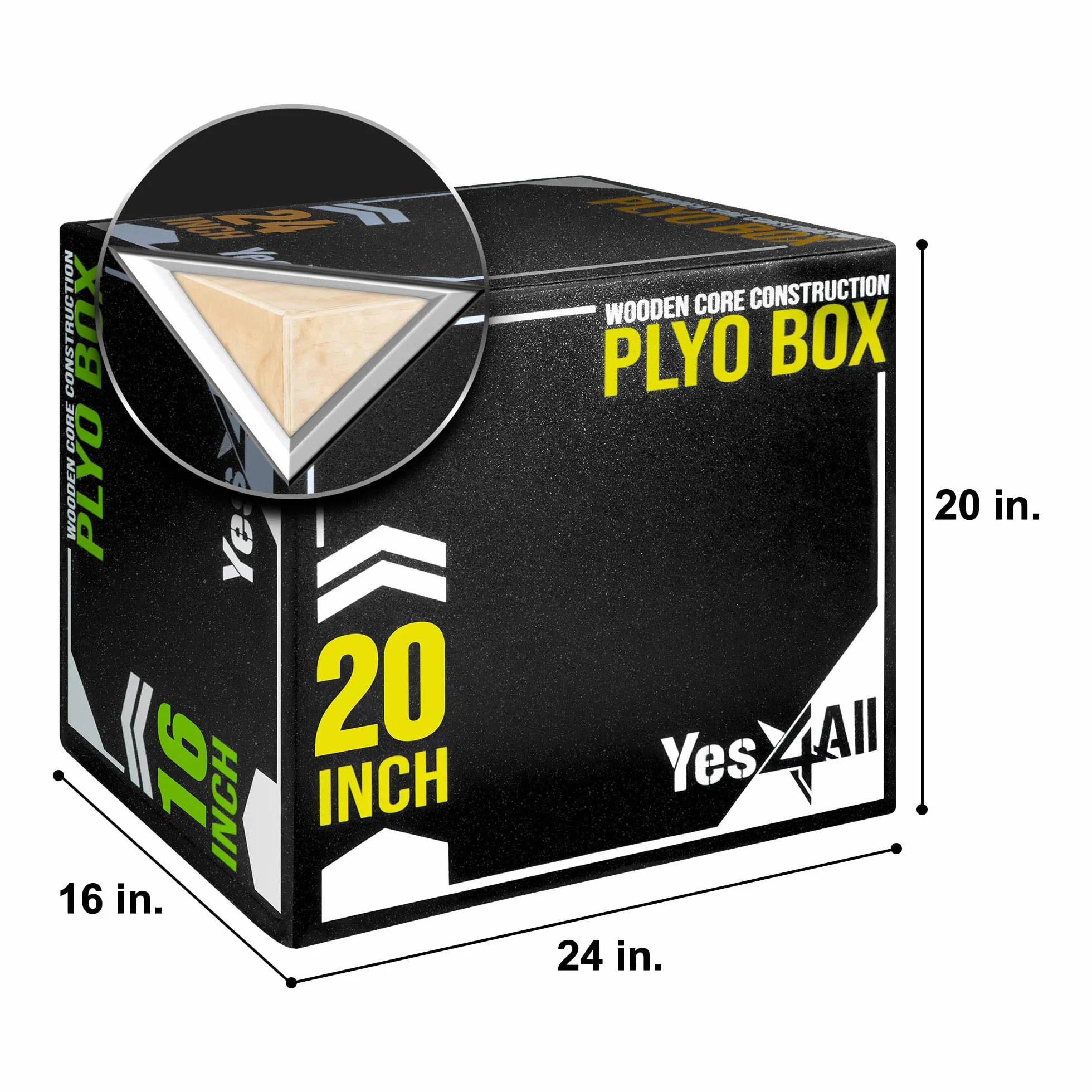 Yes4All 3 in 1 Soft Plyo Box con Anima in Legno, Scatola Pliometrica in Schiuma per Esercizi MMA