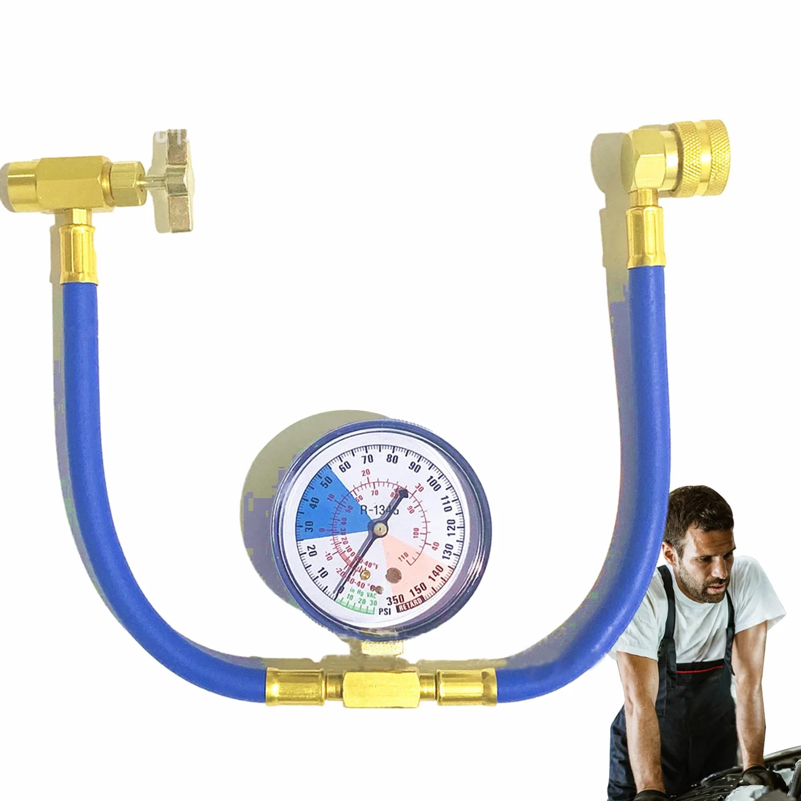 Kit refrigerante auto - strumento di riempimento R134A, manometro collettore di pressione | di ricarica freon per auto, apparecchiature di manutenzione 'aria condizionata per camion SUV B