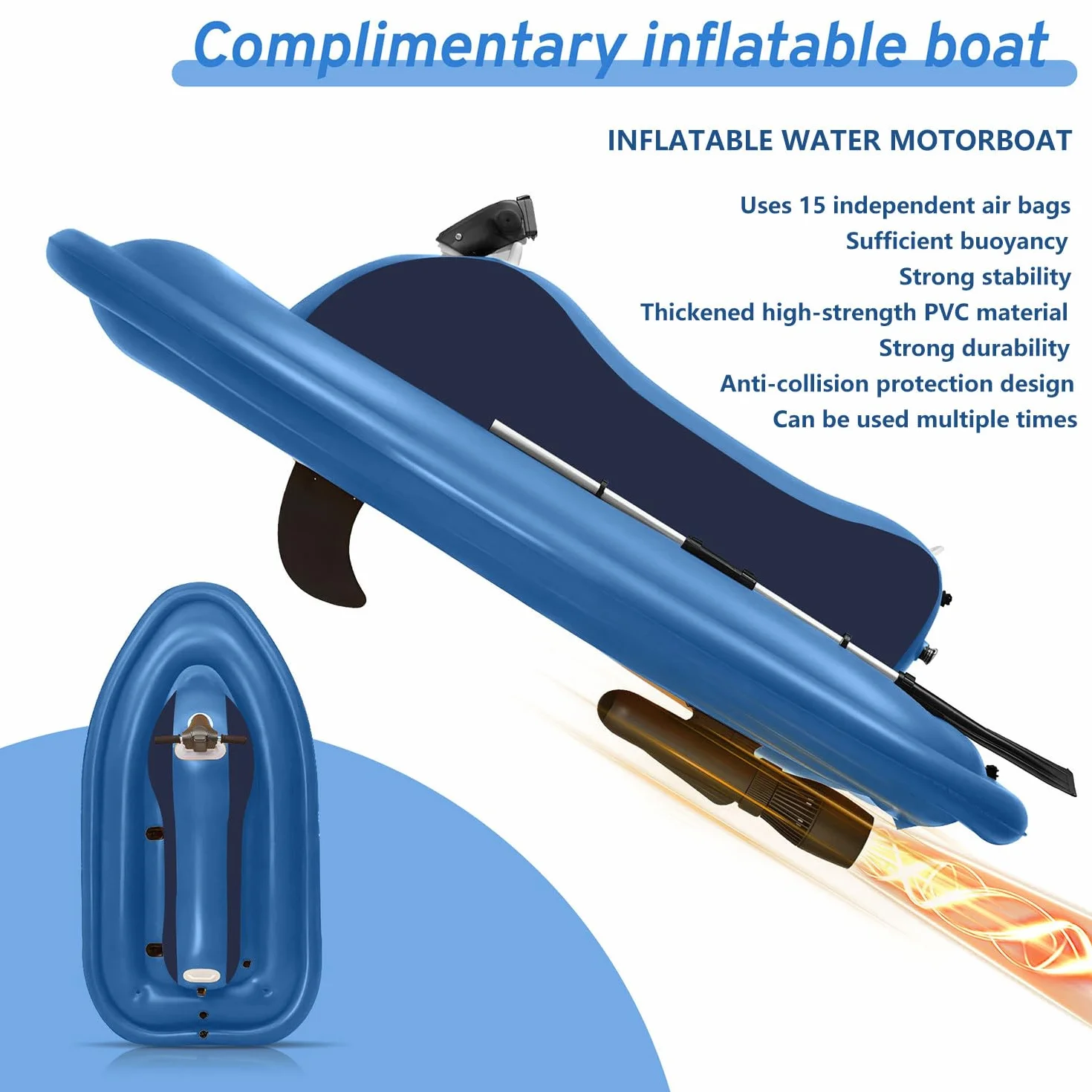 Rush Wave Surf Boat Jet Ski Set 700W 16000mAh 330 libbre Sport Acquatici Piscina Mare