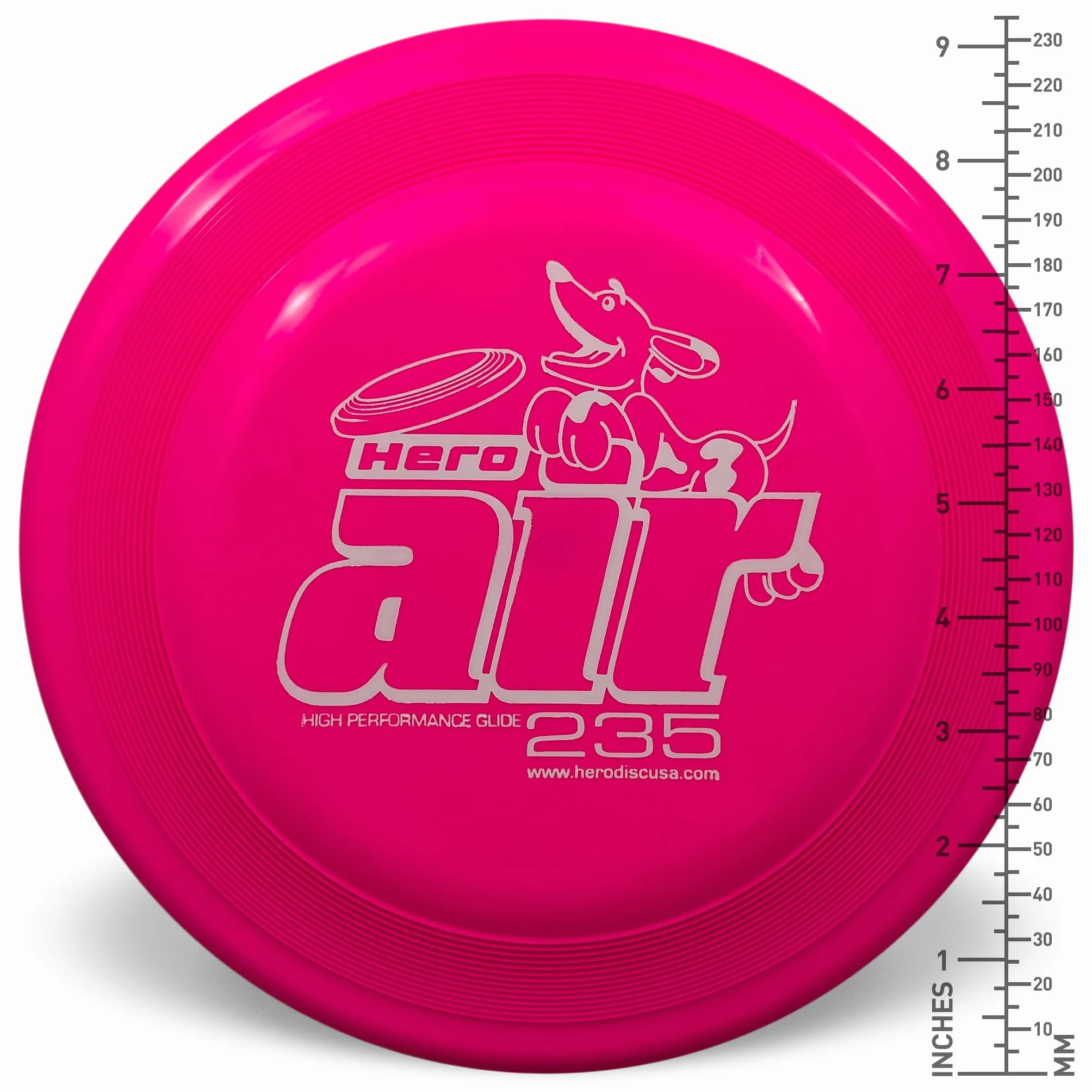 Frisbee per cani Hero Air 235, disco volante leggero per animali domestici (giallo)